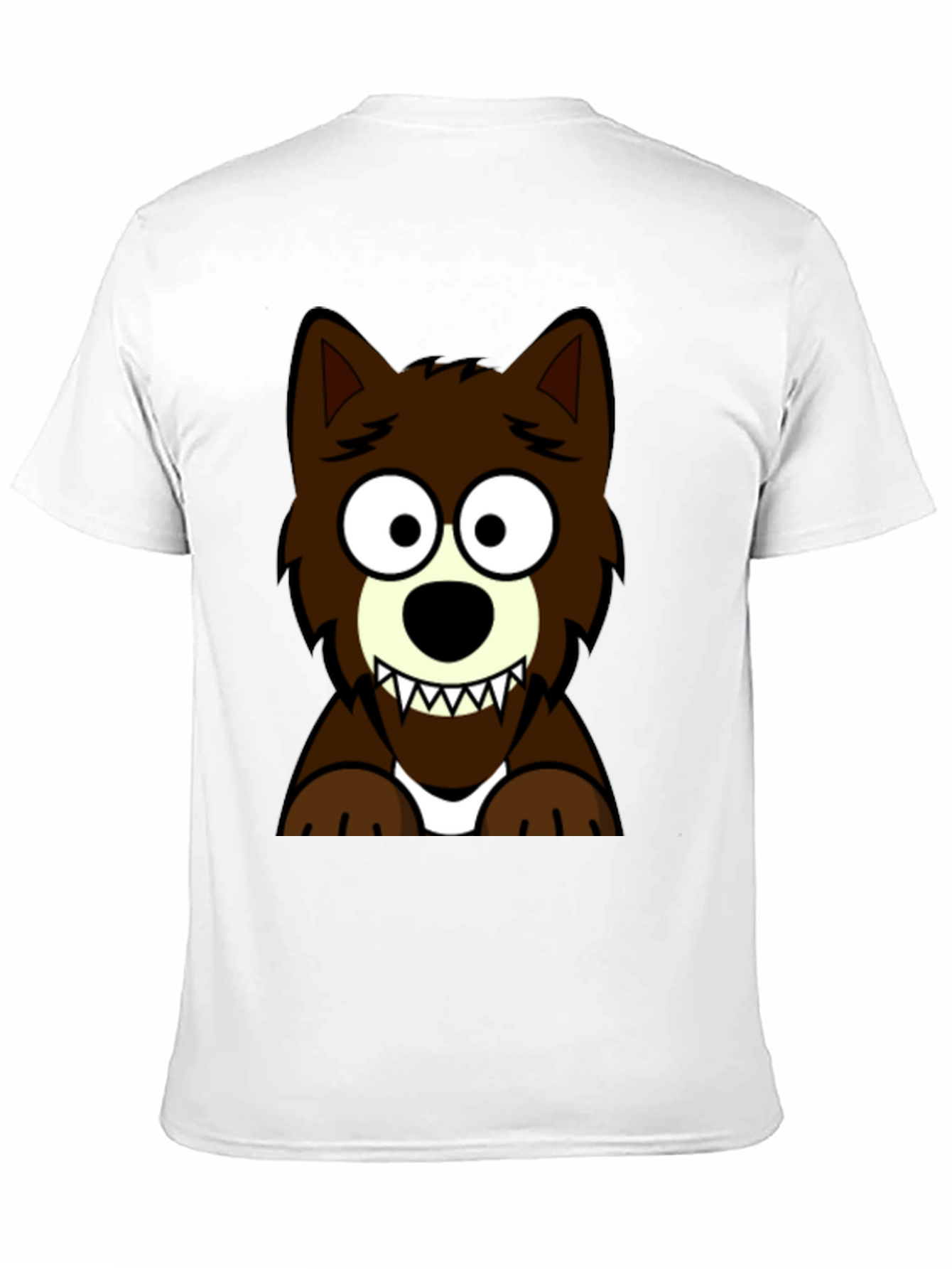Black Cartoon Wolf Graphic Tee - Black T-Shirt view 11