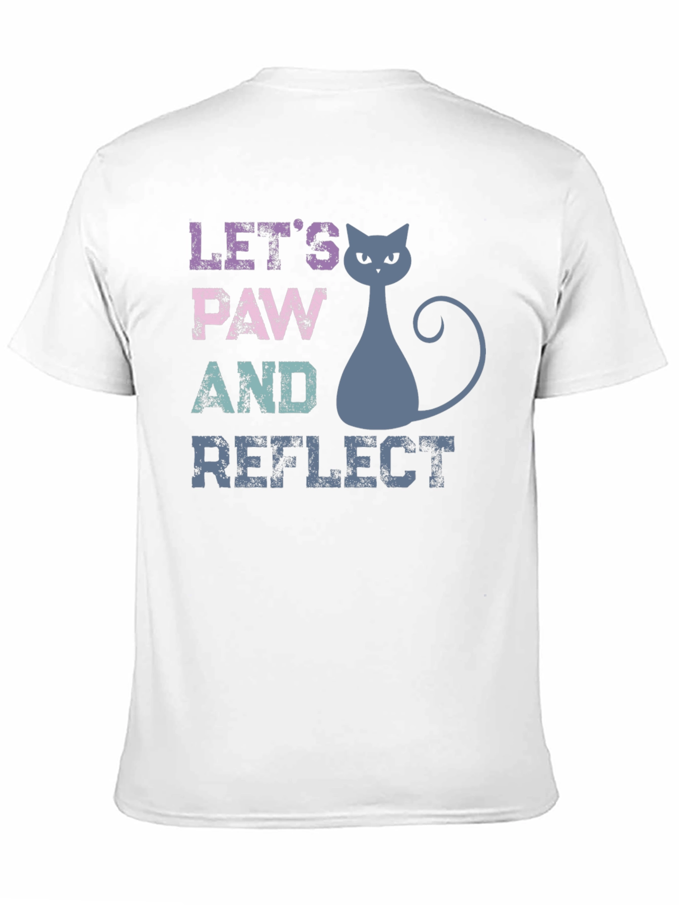 Black Let's Paw and Reflect Cat T-Shirt view 11