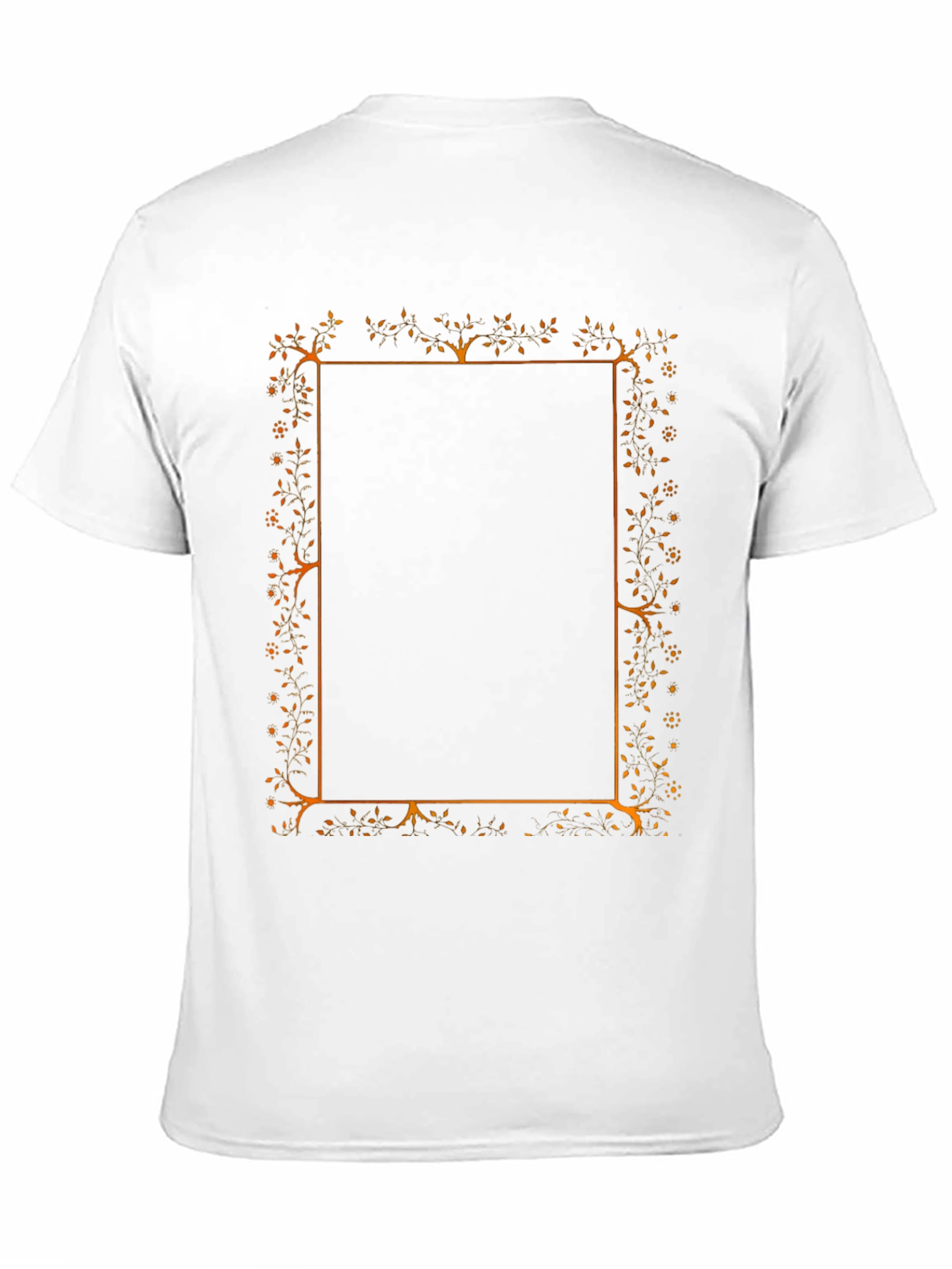 Black Floral Border Graphic Black T-Shirt view 11