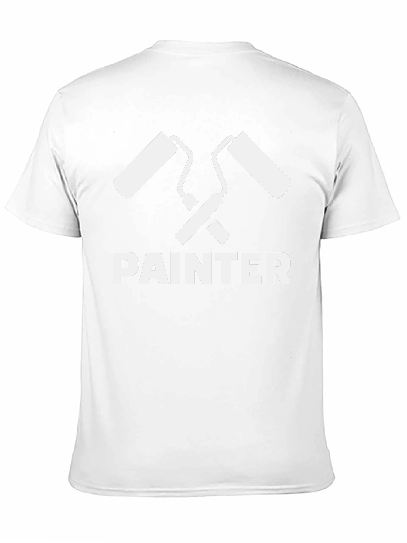 Black Painter T-Shirt - Crossed Paint Rollers Graphic Tee view 11