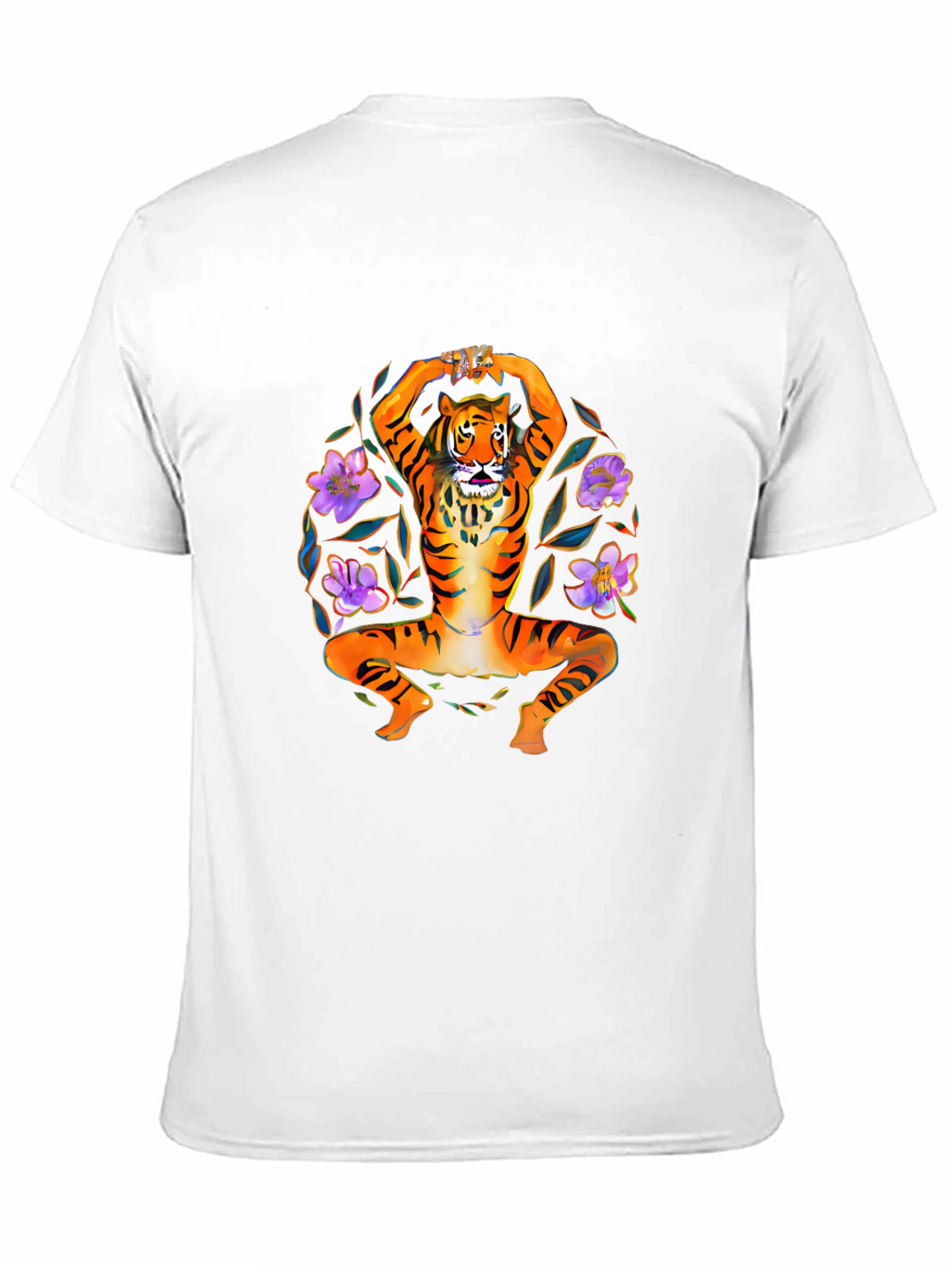 Black Yoga Tiger Graphic T-Shirt - Men's Black Tee view 11