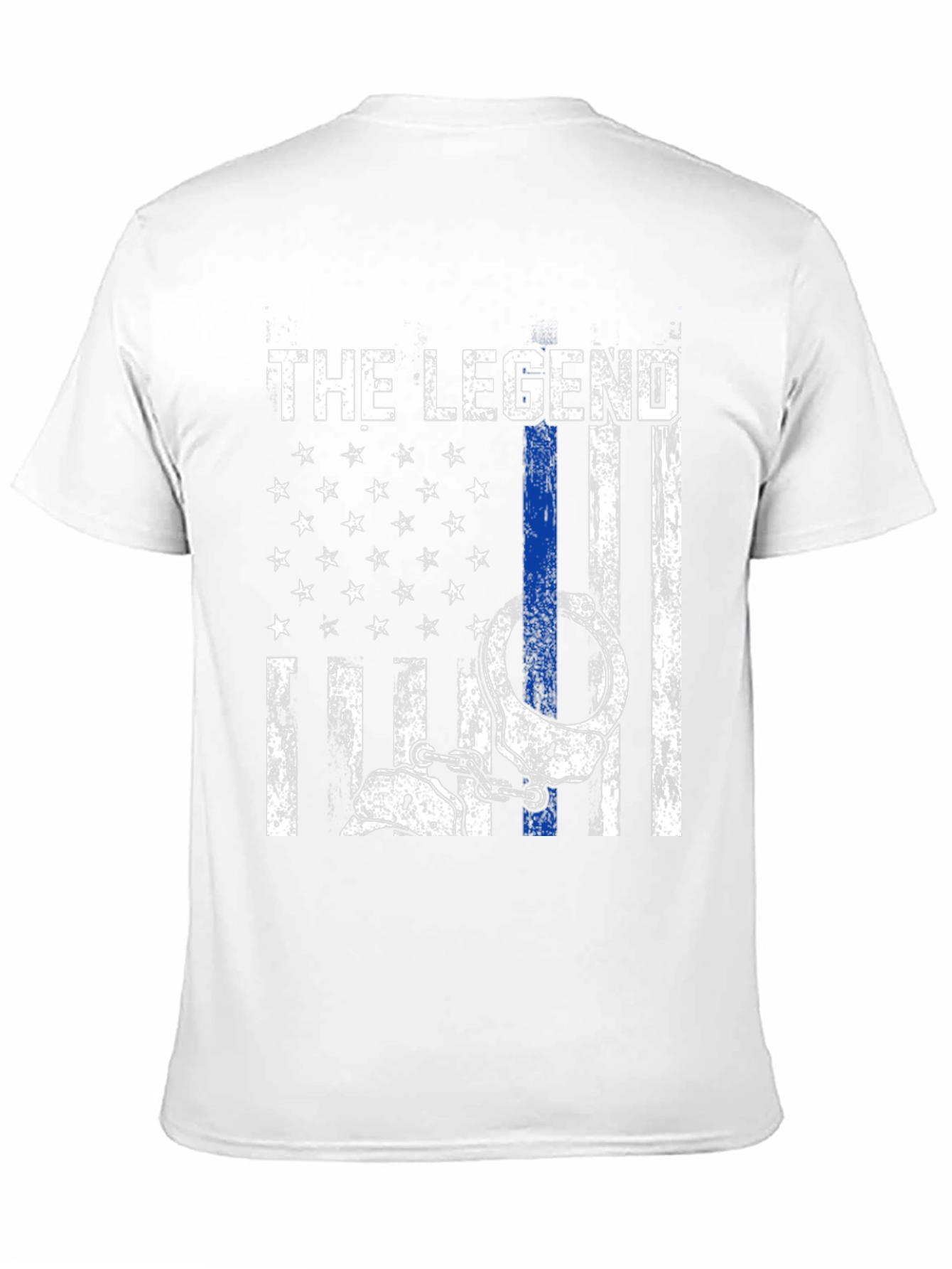 Black The Legend Police Flag T-Shirt view 11