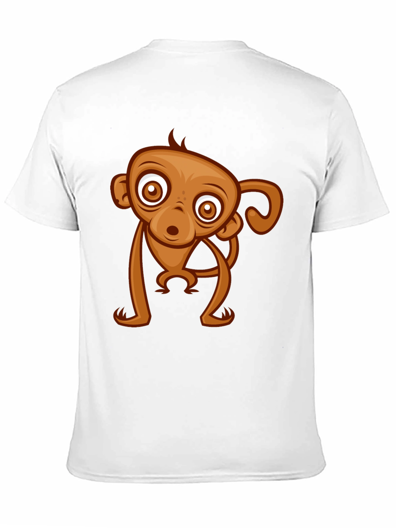 Black Cute Monkey Graphic Tee - Black Cotton T-Shirt view 11