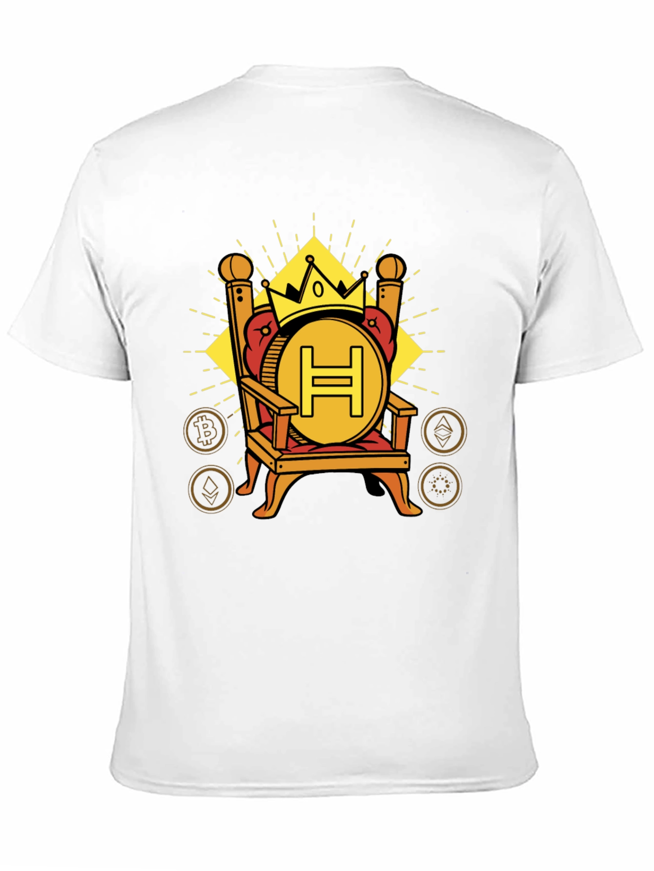 Black Crypto King T-Shirt - H Coin Throne Design view 11
