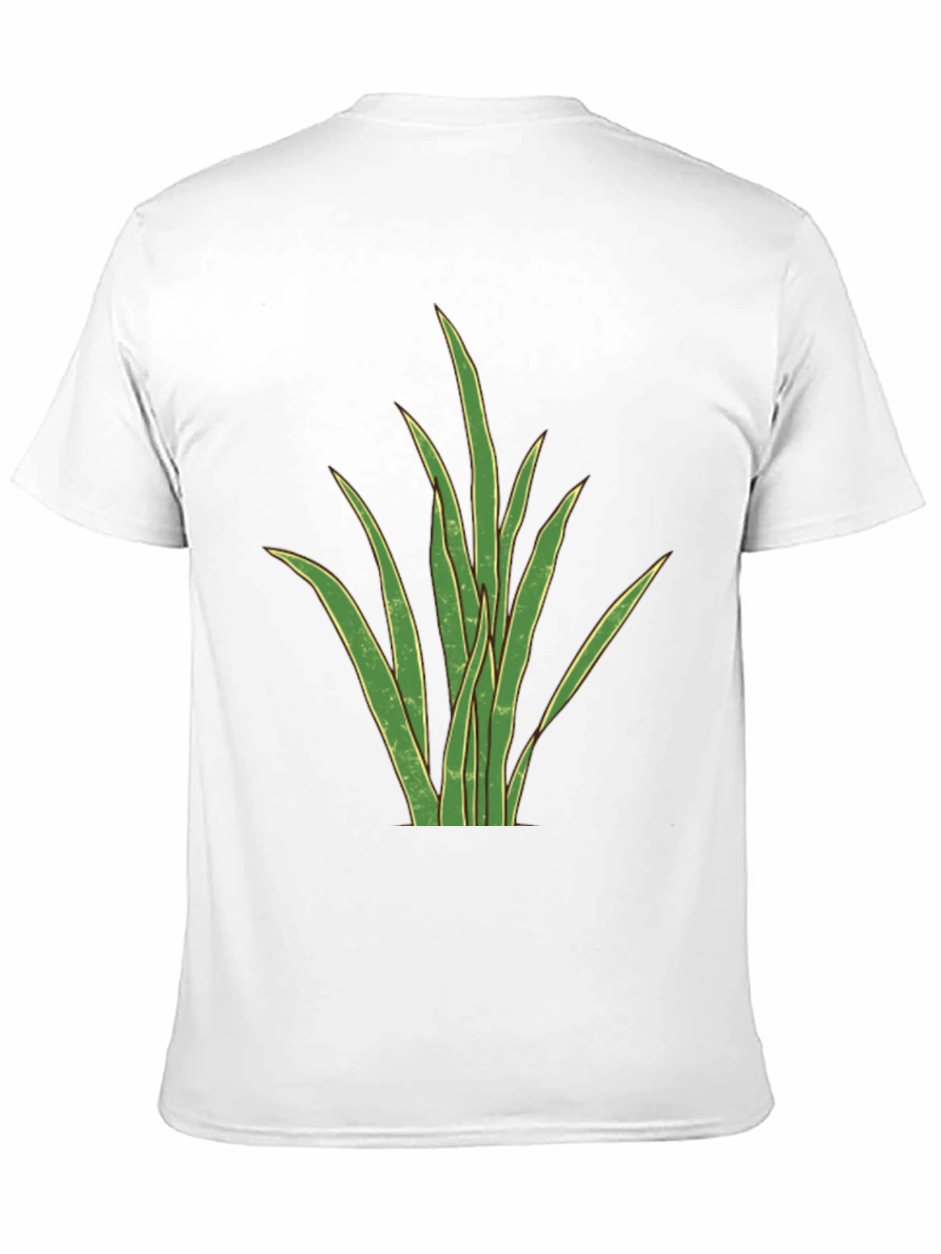 Black Men's Black T-Shirt with Graphic Plant Design view 11