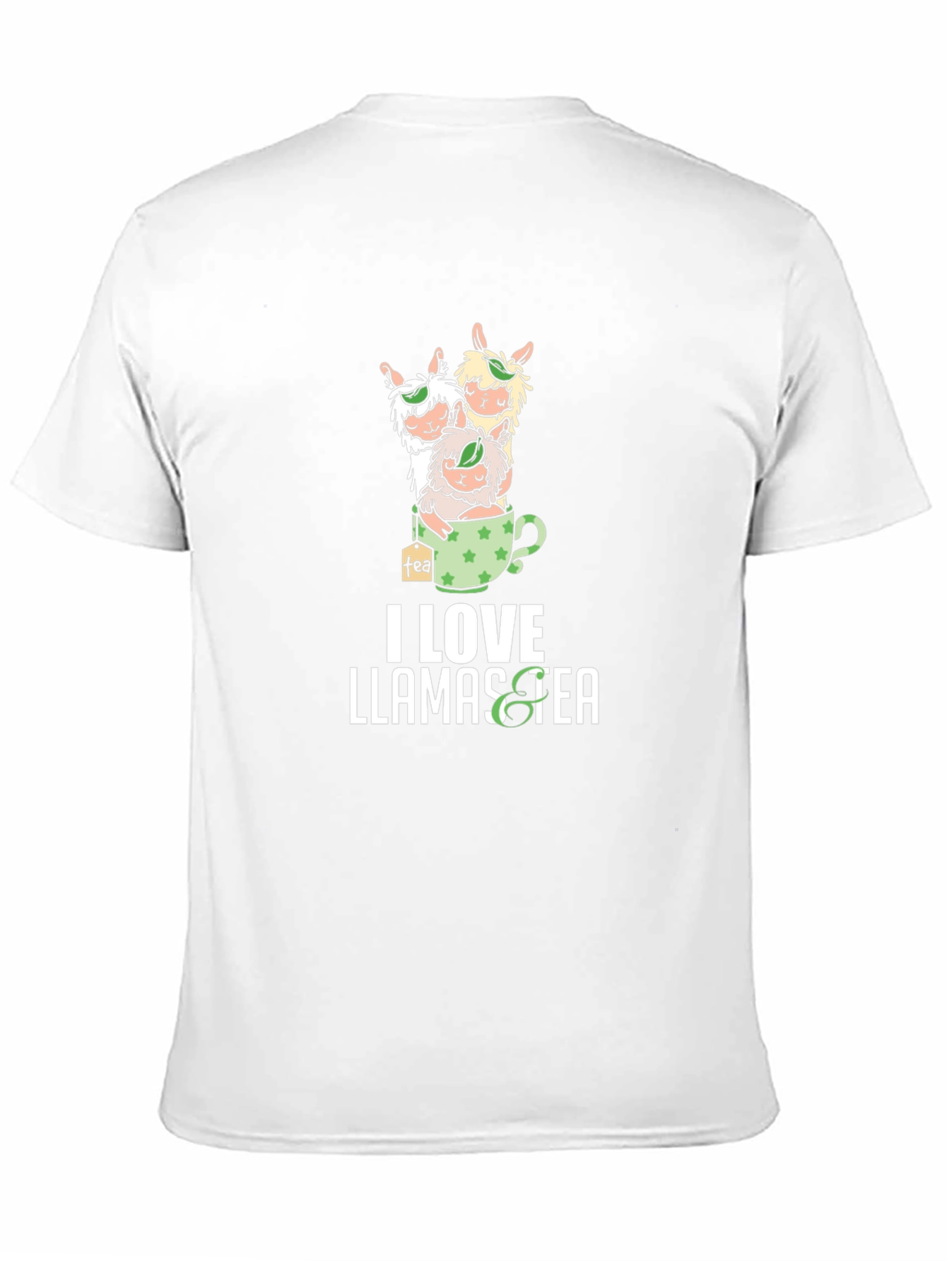 Black I Love Llamas Tea T-Shirt view 11