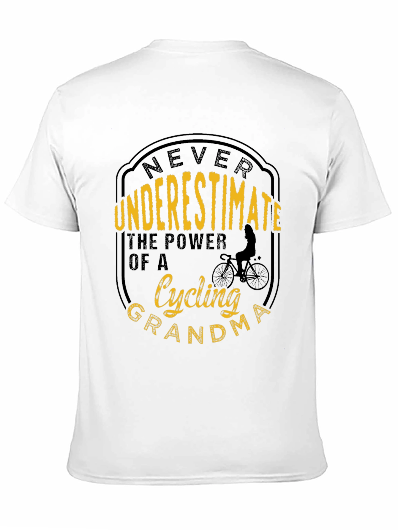 Black Cycling Grandma Graphic T-Shirt - Never Underestimate! view 11