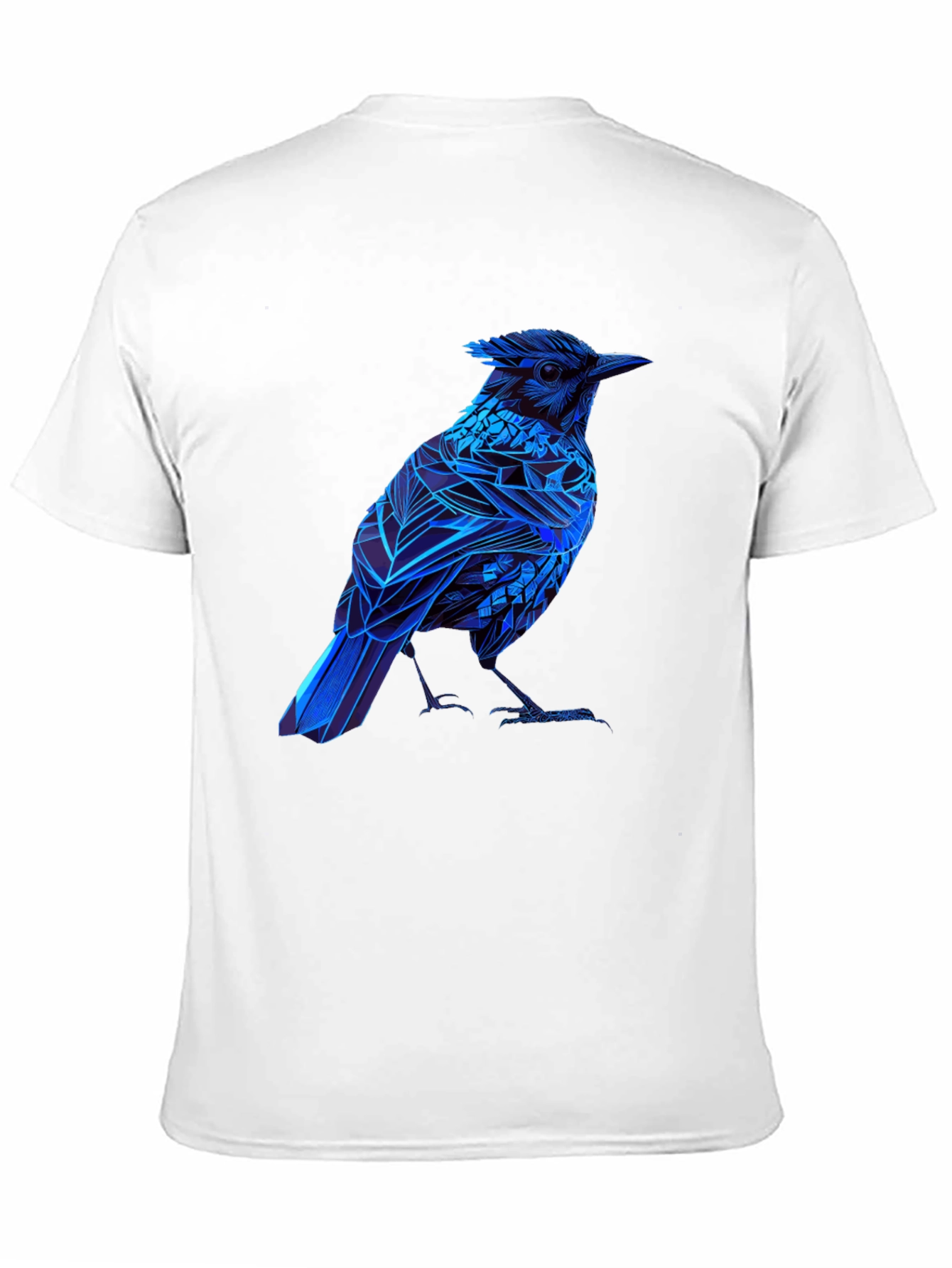Black Blue Bird Graphic Tee - Modern Geometric Design view 11