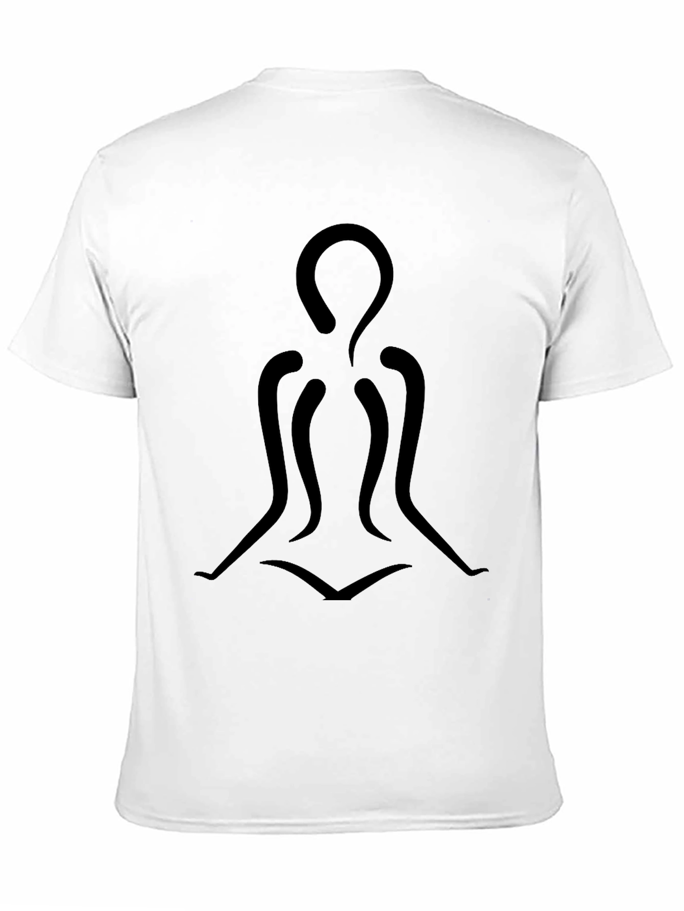 Black Meditating Figure Graphic Tee - Modern Minimalist Design view 11