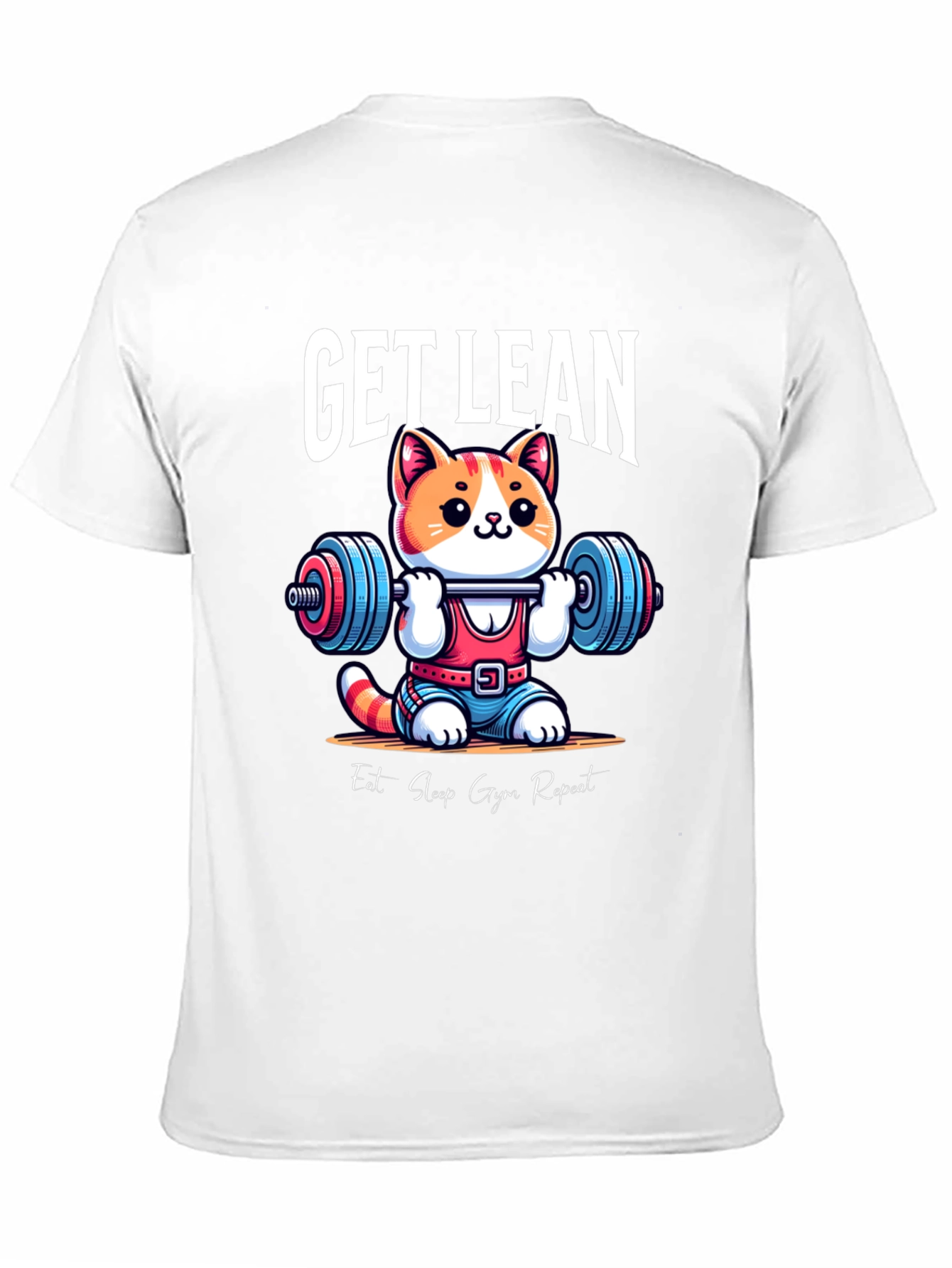 Black Get Lean Gym Cat T-Shirt view 11