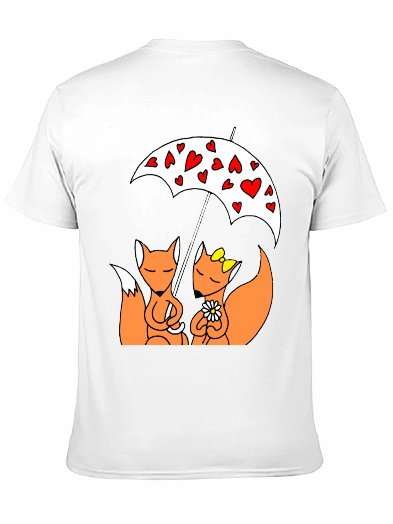 Black Foxes in Love T-Shirt - Cute Cartoon Design view 11
