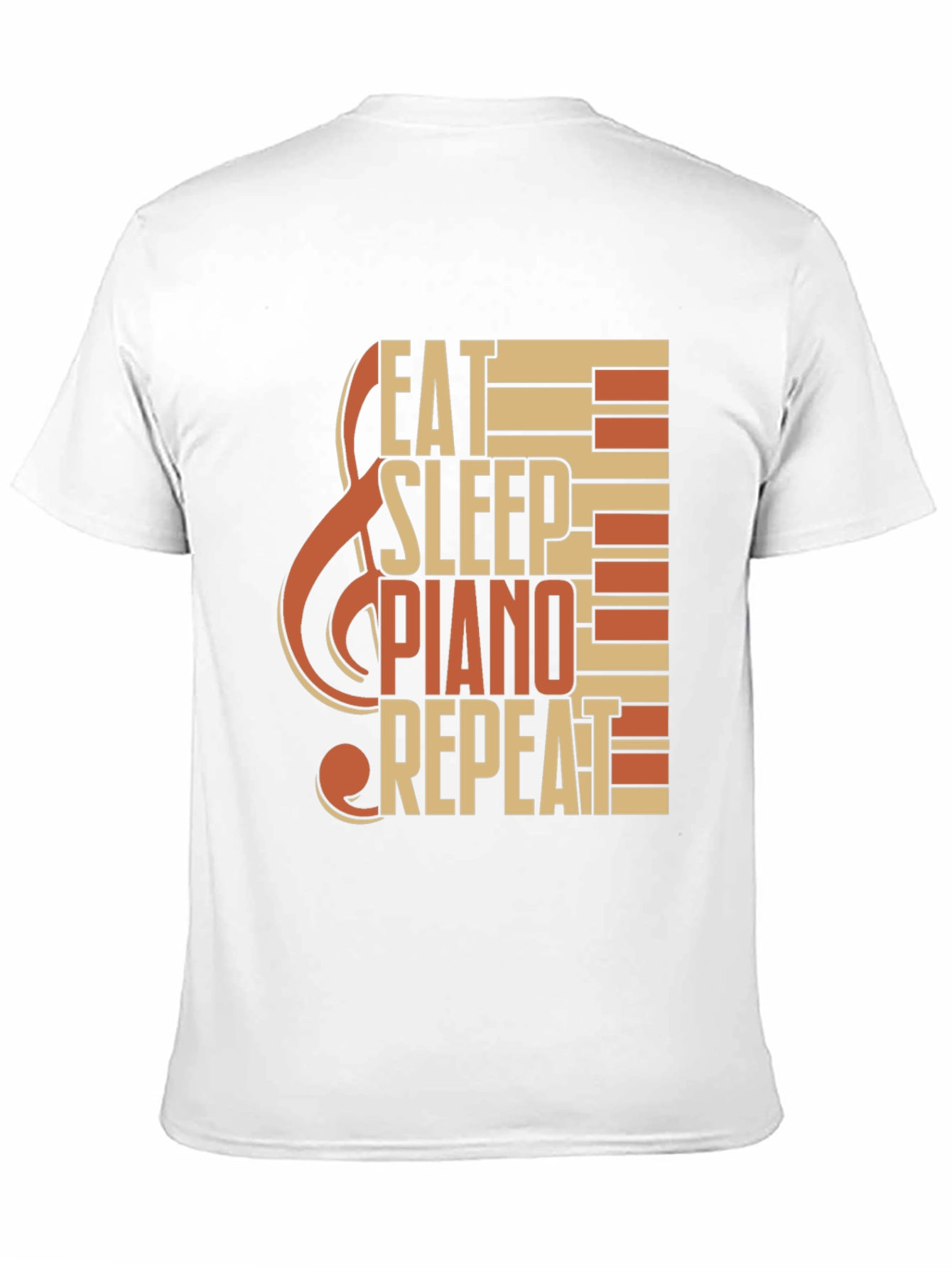 Black Eat Sleep Piano Repeat Graphic Tee view 11