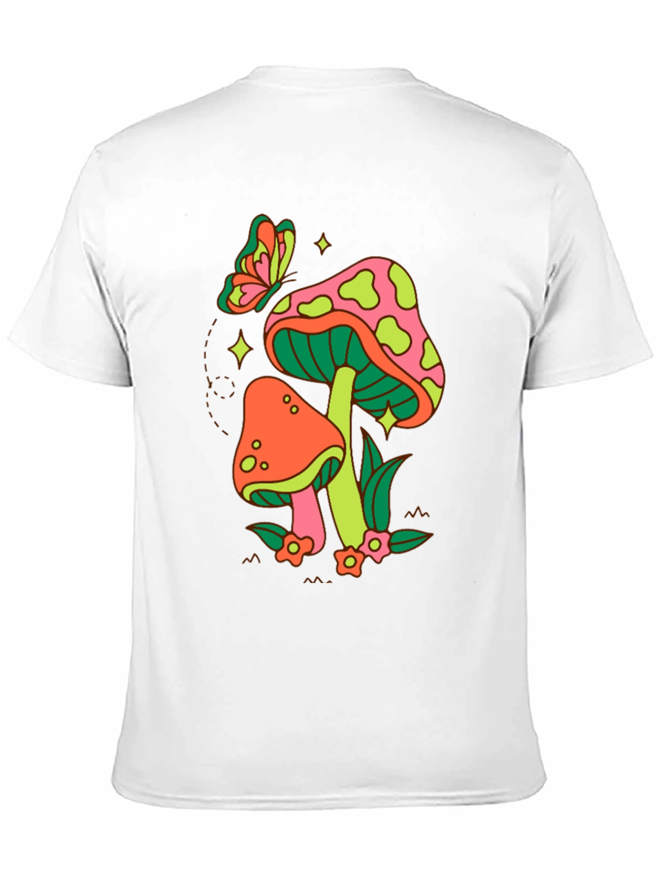 Black Groovy Mushroom & Butterfly Graphic Tee view 11