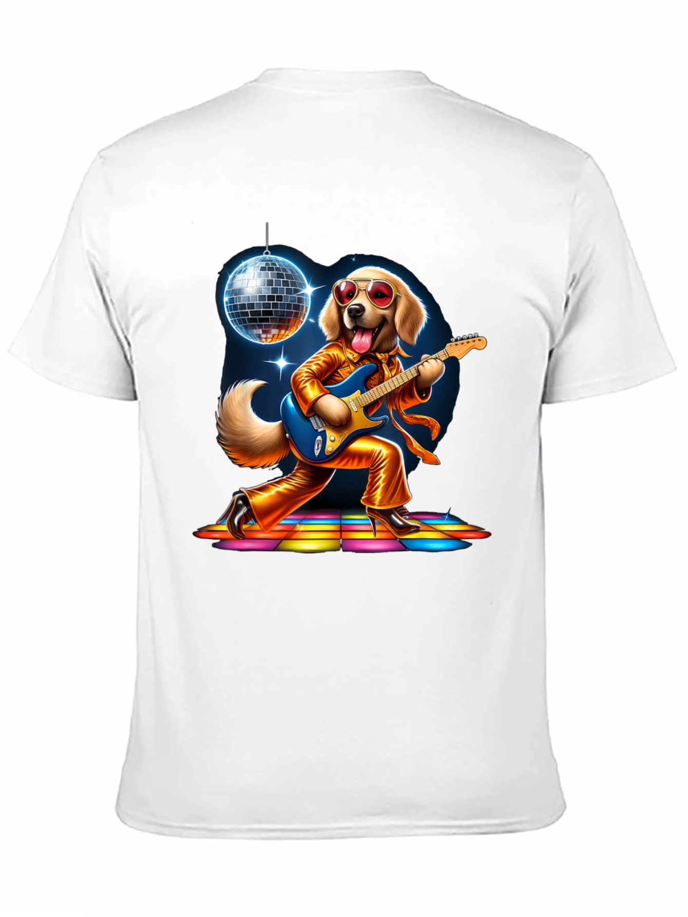 Black Retro Disco Dog T-Shirt view 11