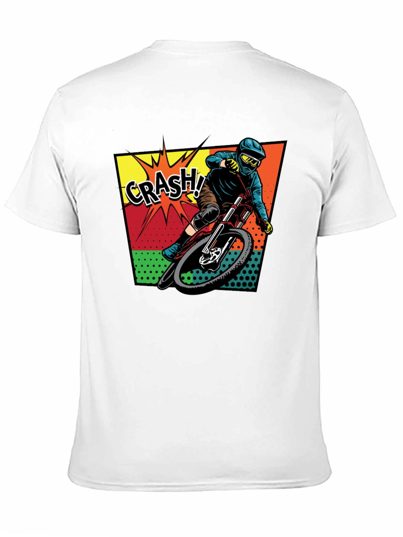 Black Men's Black Mountain Biking 'Crash!' Graphic T-Shirt view 11