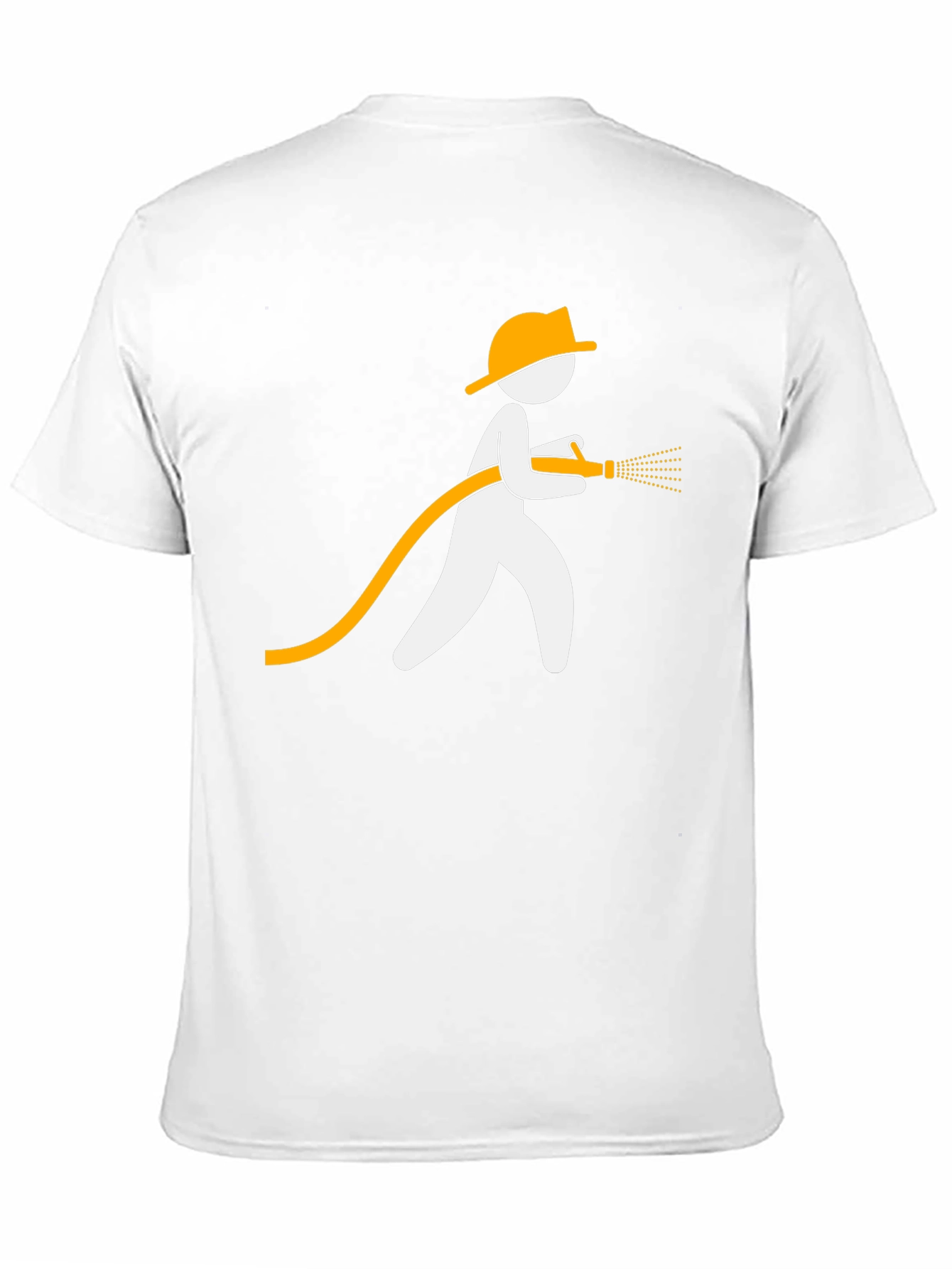 Black Fireman Stick Figure Graphic Tee - Black Cotton Blend view 11