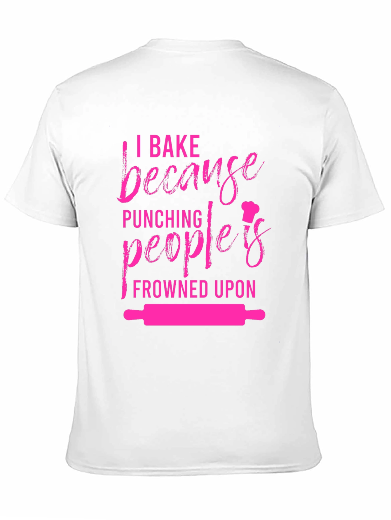 Black Baking Humor Graphic Tee - I Bake Because Punching Is Frowned Upon view 11