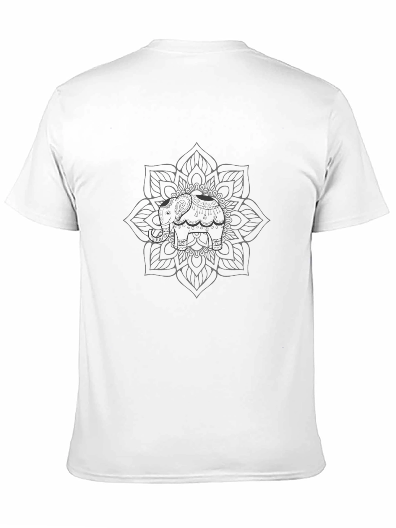 Black Elephant Mandala Graphic Tee - Black Cotton Blend view 11