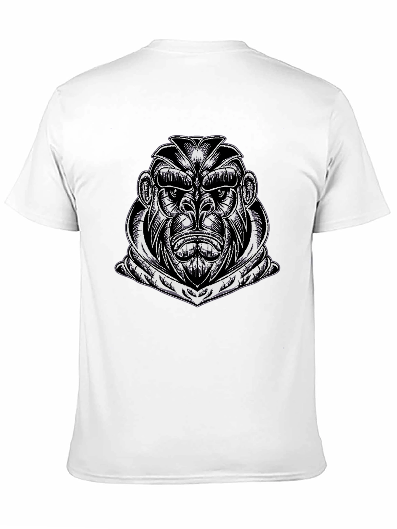 Black Gorilla Graphic Tee - Black Cotton Casual Wear view 11