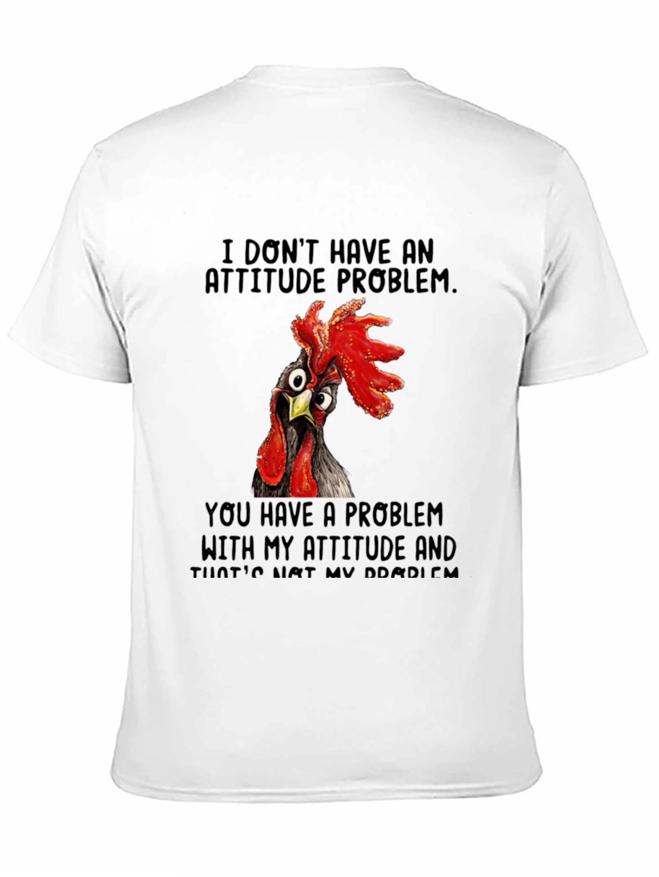 Black Funny Chicken Attitude T-Shirt view 11