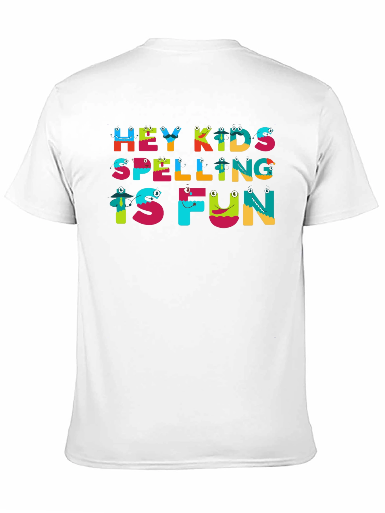 Black Hey Kids Spelling is Fun Black T-Shirt view 11