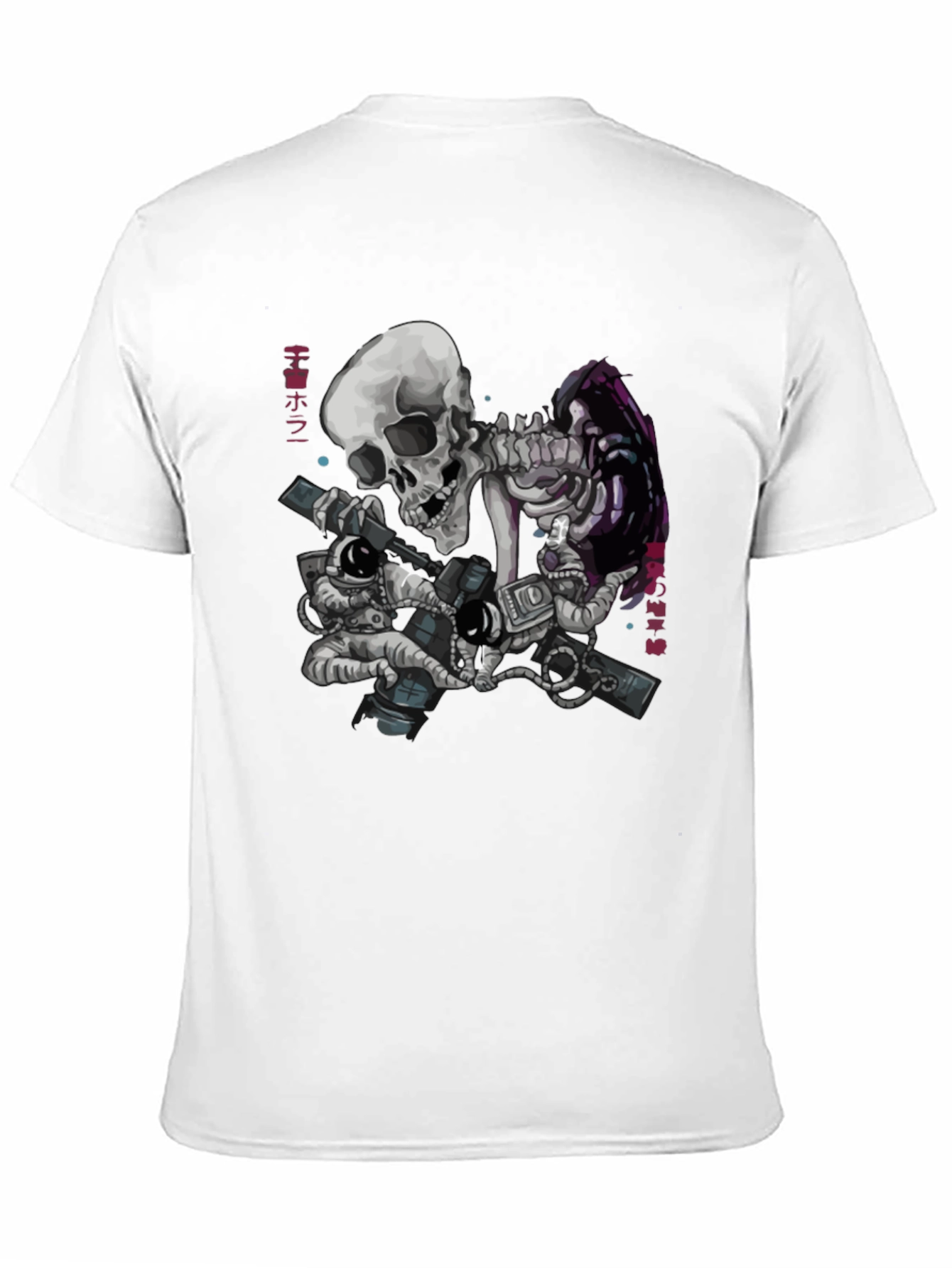 Black Skull Astronaut Black T-Shirt - Space Adventure view 11
