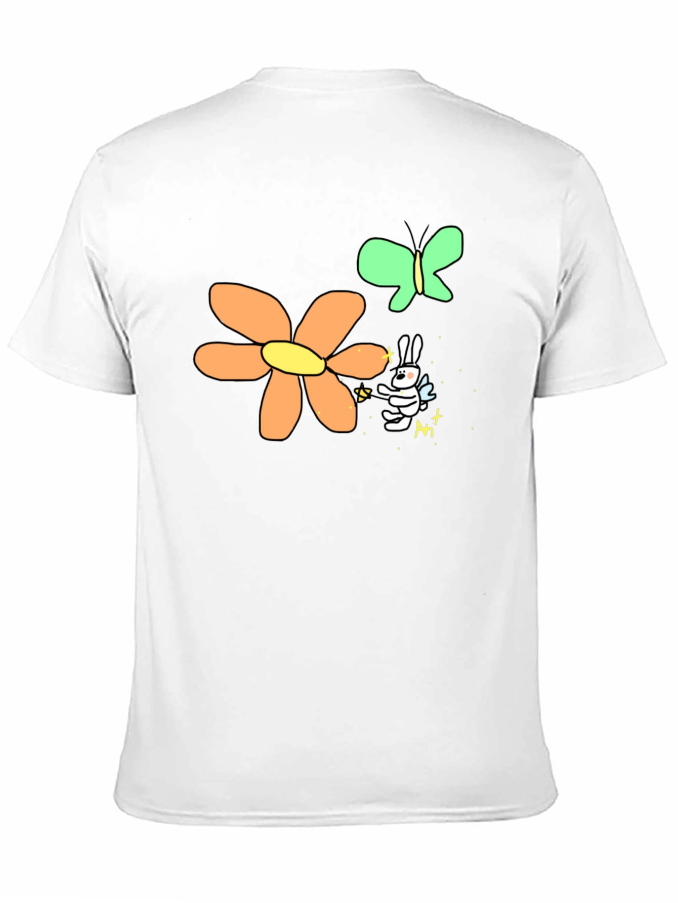 Black Men's Black Graphic Tee - Bunny Fairy view 11