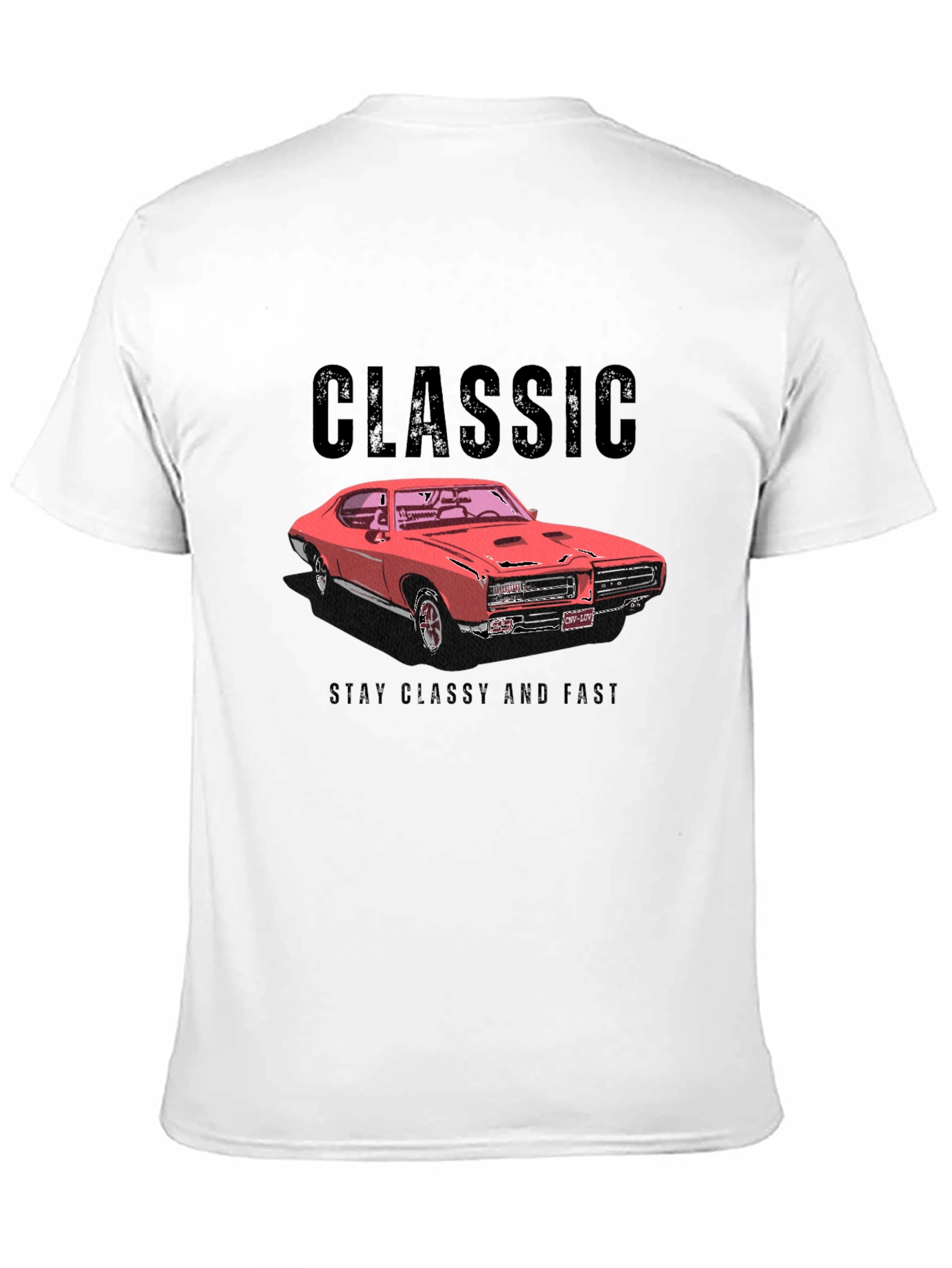 Black Classic Car T-Shirt - Stay Classy and Fast view 11