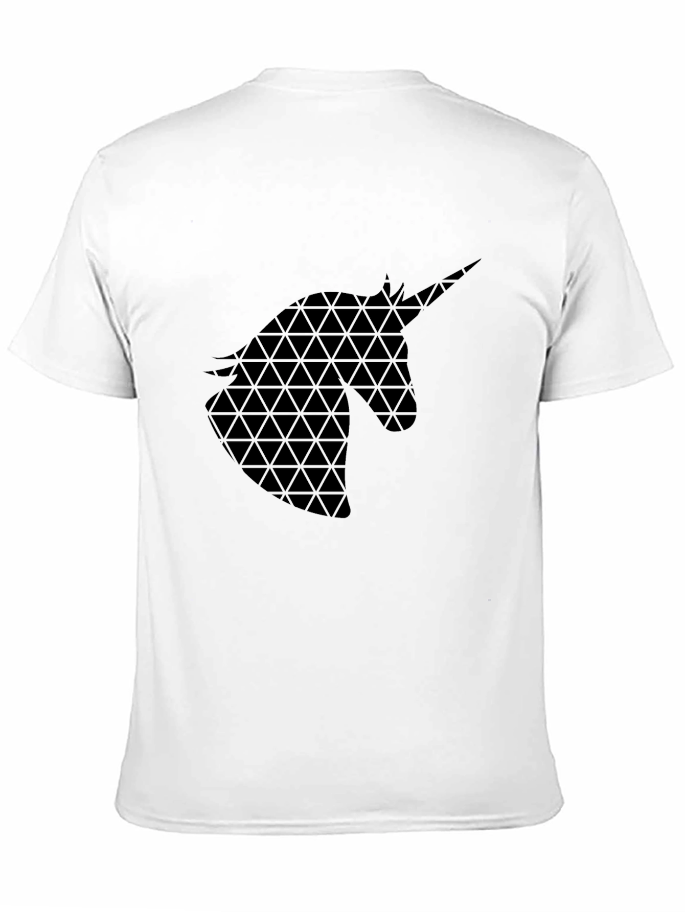Black Geometric Unicorn Graphic Black T-Shirt view 11