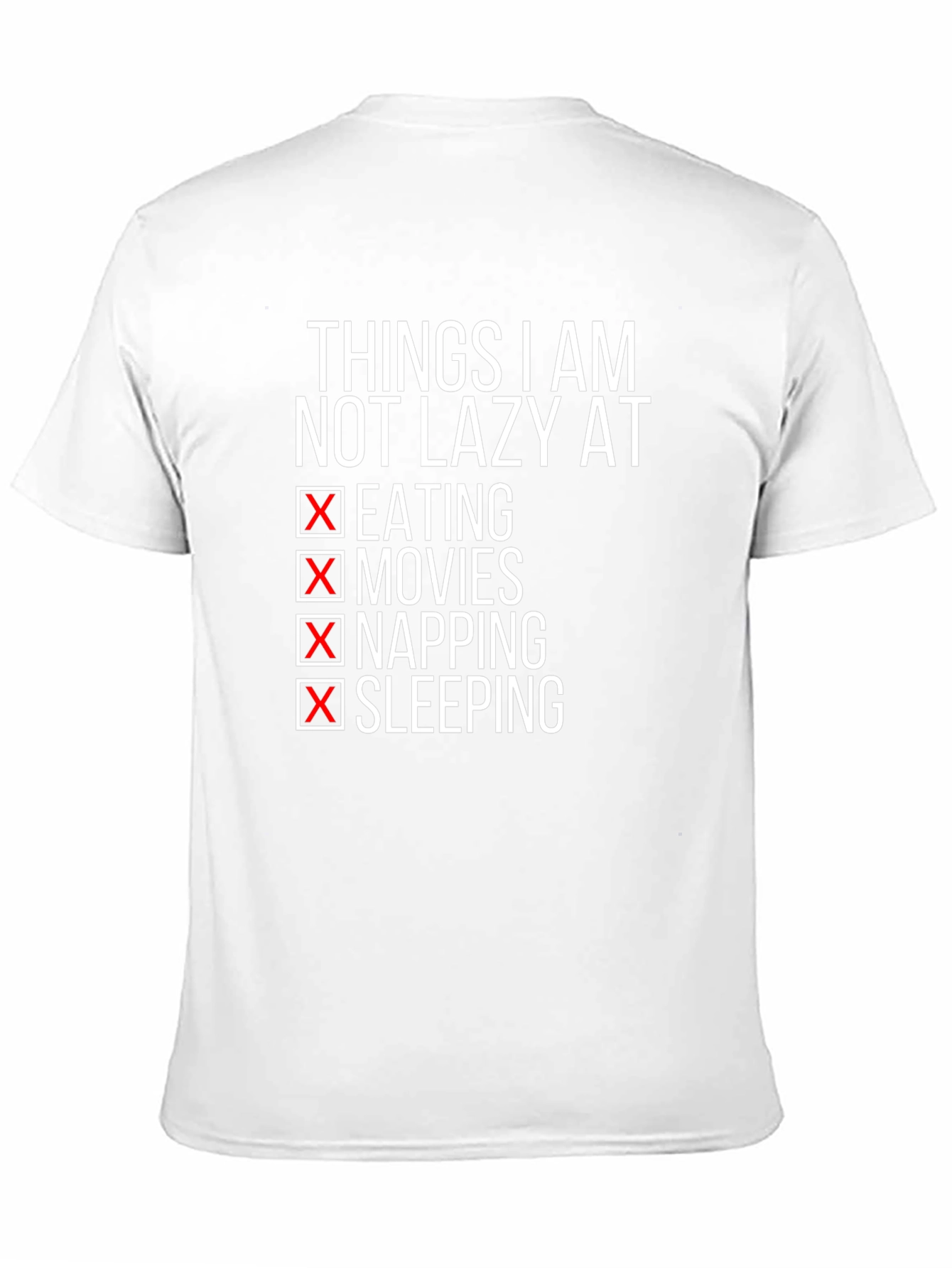 Black Funny Lazy T-Shirt - Eating Movies Napping Sleeping view 11