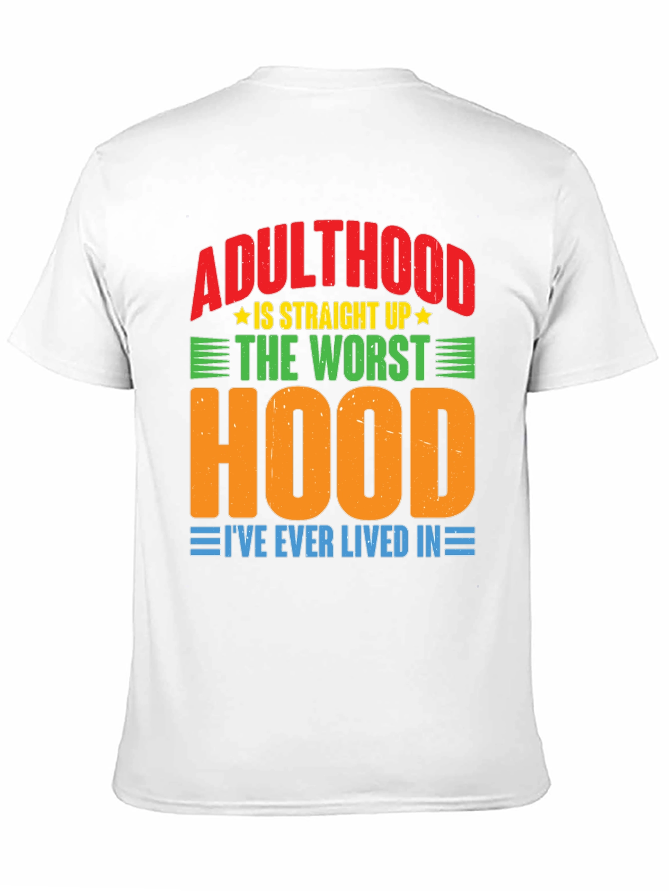 Black Adulthood Worst Hood Graphic T-Shirt view 11