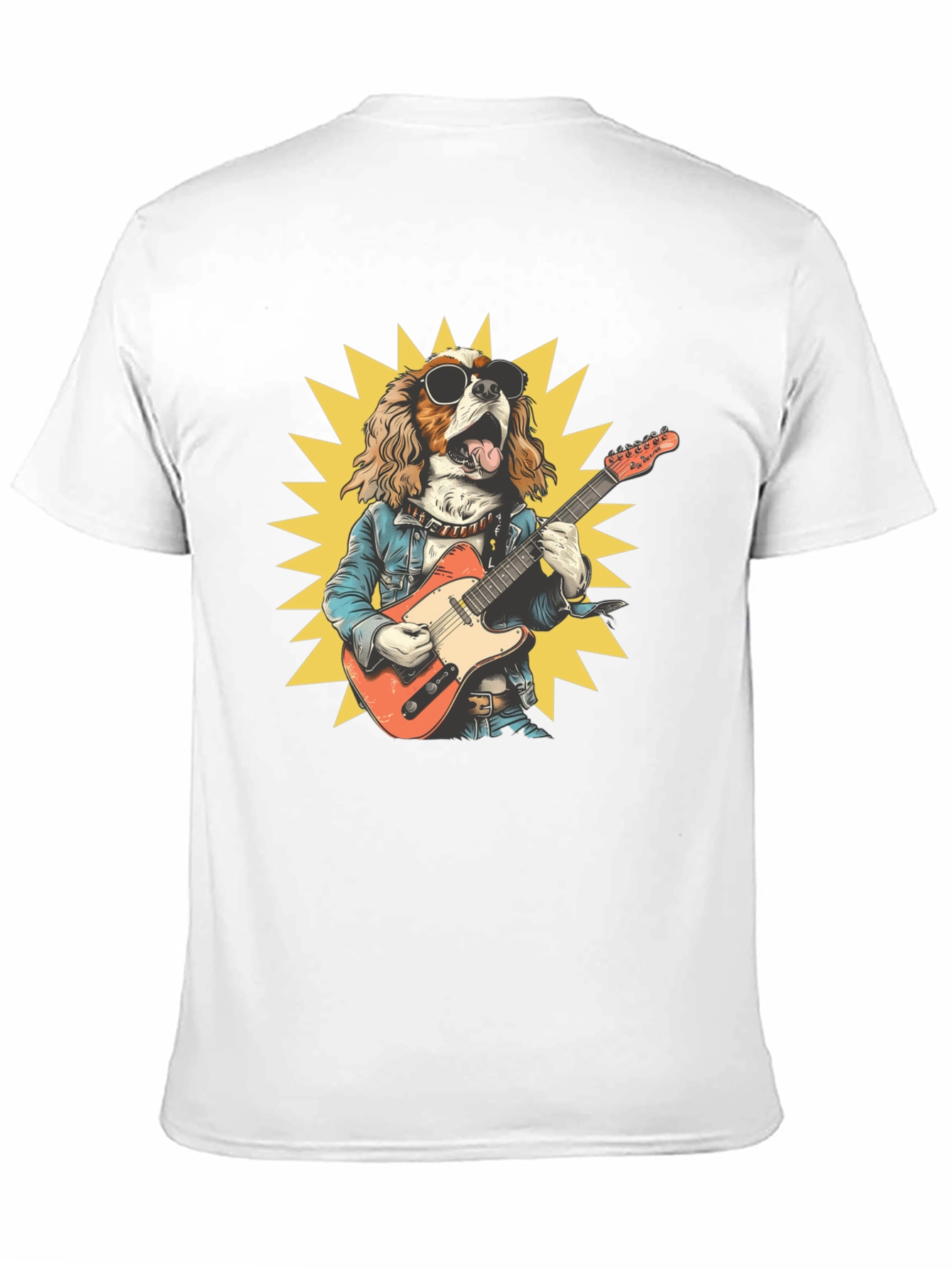 Black Dog Rocker T-Shirt: Cool Canine Guitarist view 11