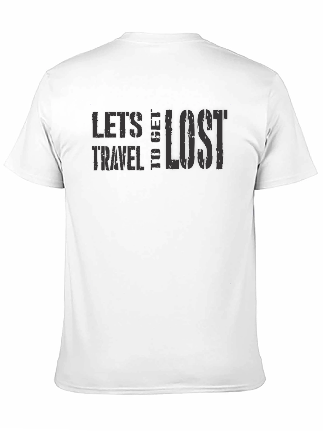 Black Let's Travel To Get Lost Graphic T-Shirt view 11