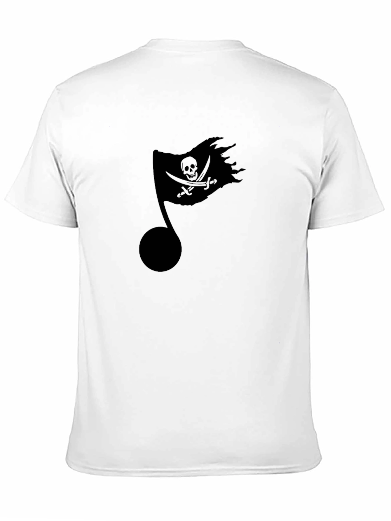 Black Pirate Flag Music Note Black T-Shirt view 11