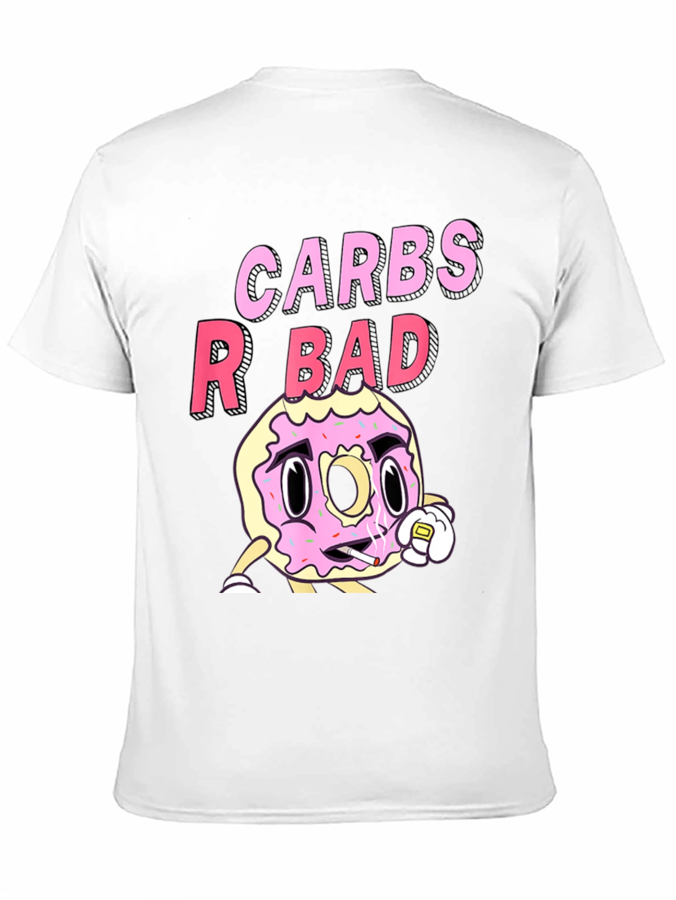 Black Carbs R Bad T-Shirt Funny Donut Design view 11