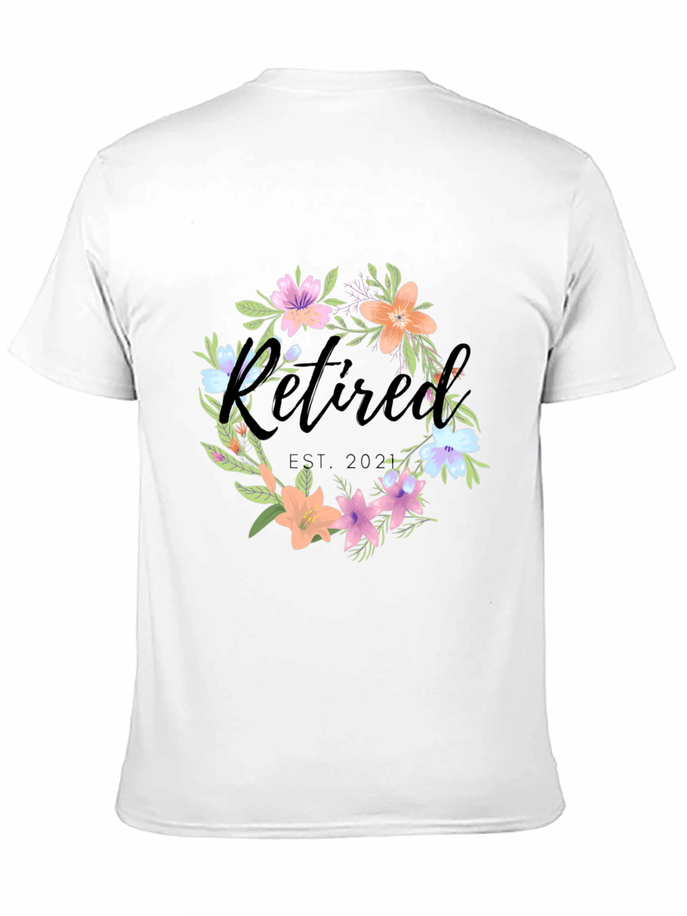 Black Retired Floral Wreath T-Shirt view 11