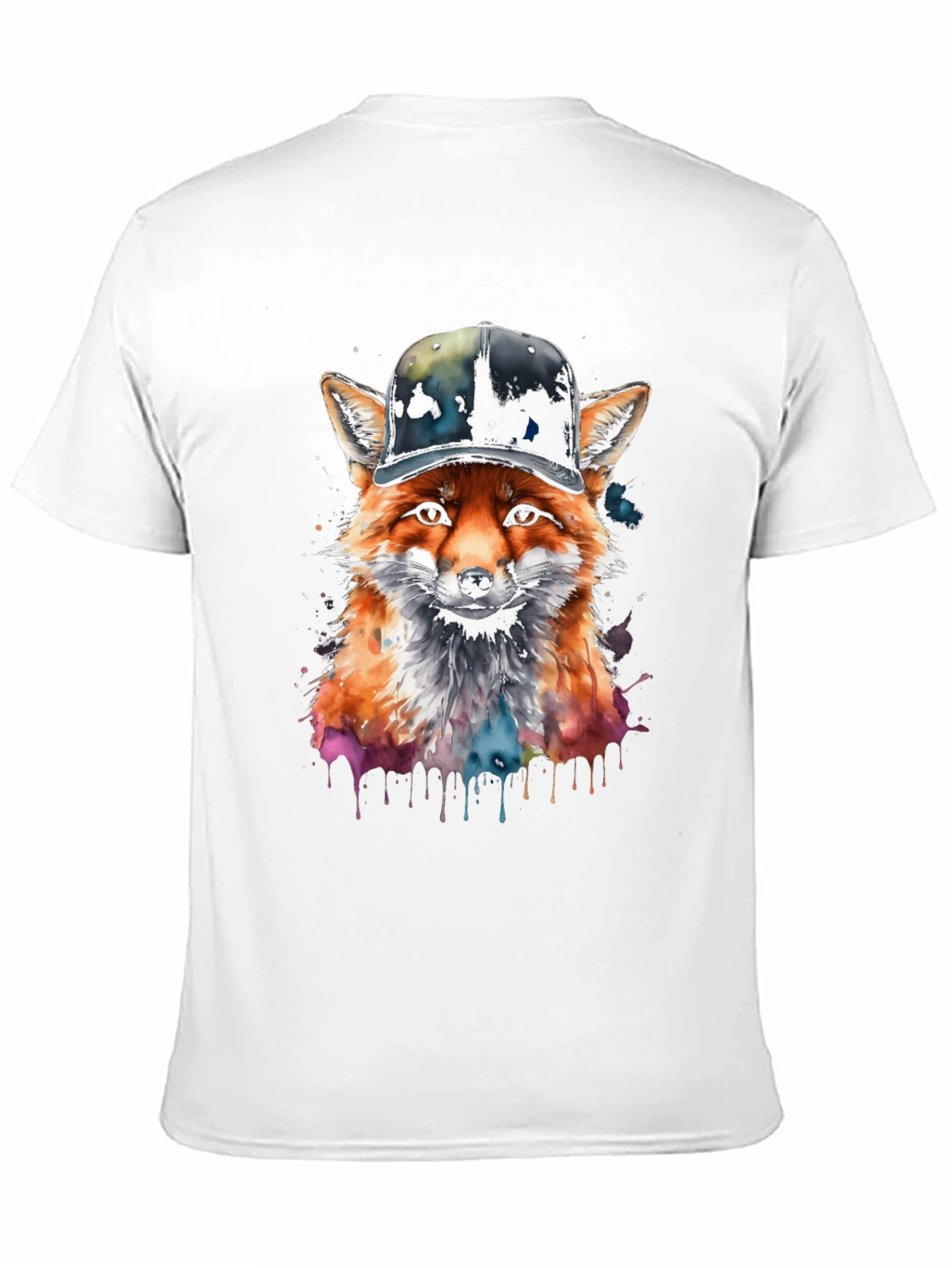 Black Fox in Hat Graphic Tee - Trendy Streetwear view 11