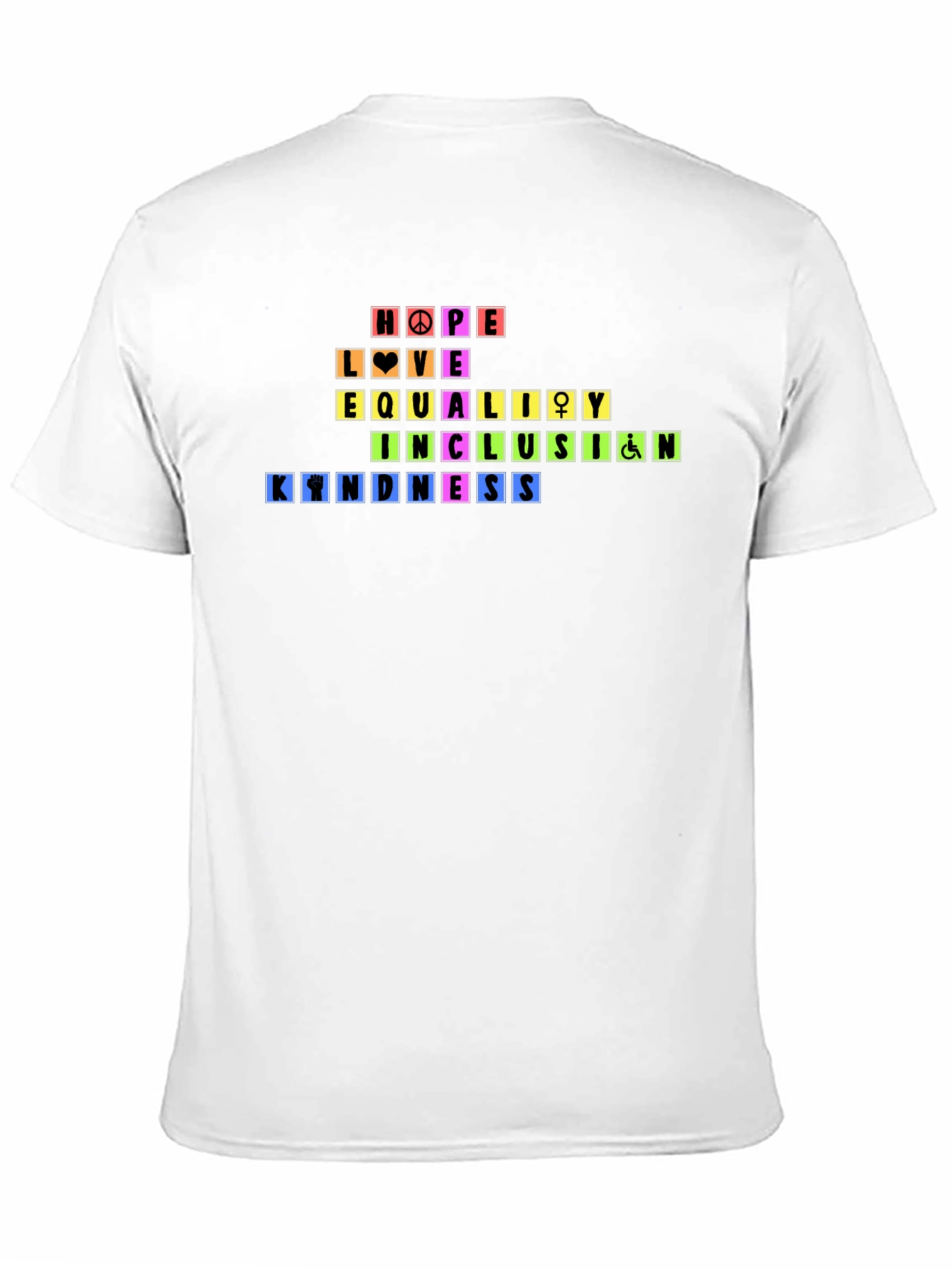 Black Rainbow Pride Hope Love Equality Kindness T-Shirt view 11