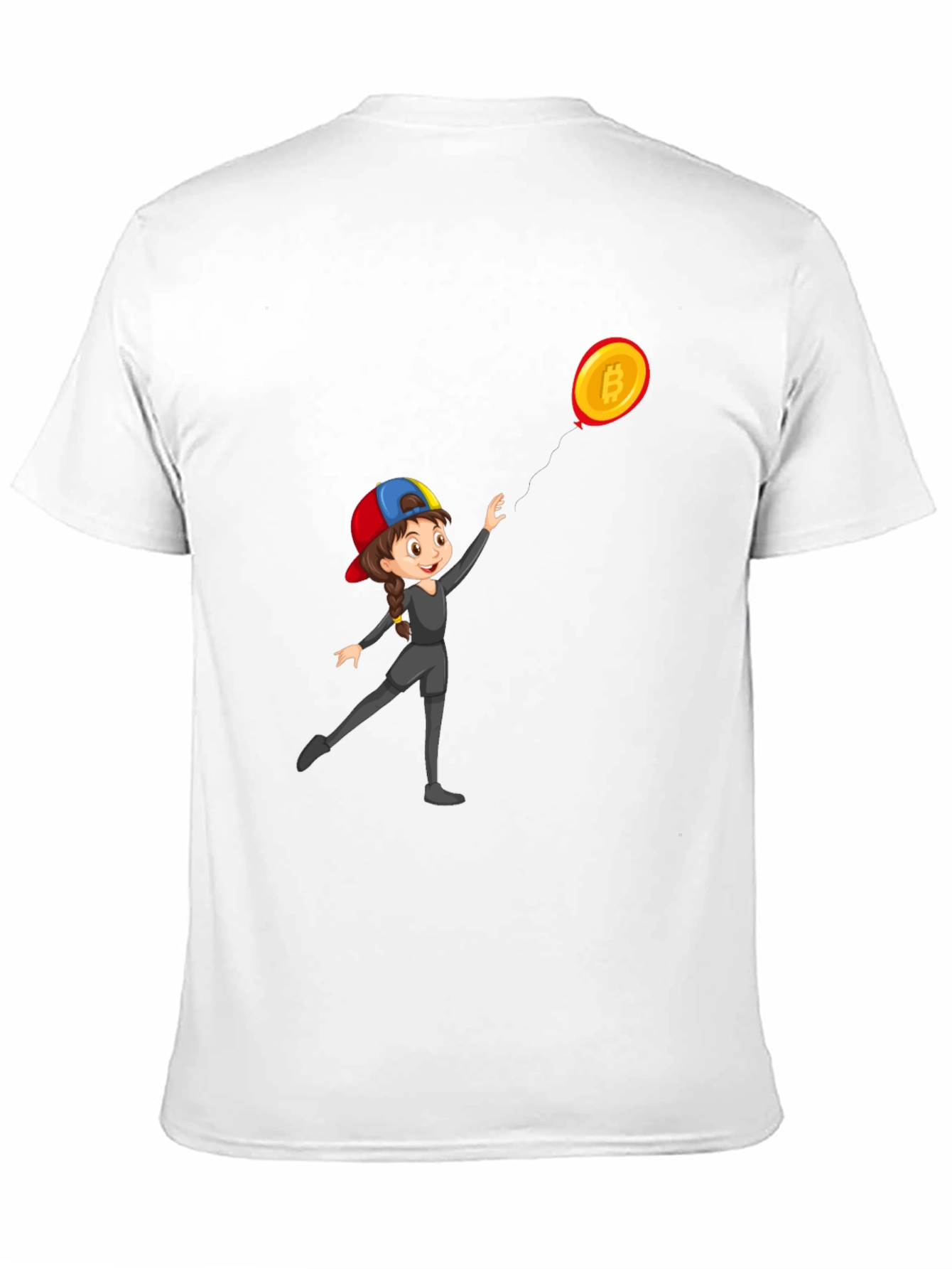 Black Bitcoin Girl Black T-Shirt: Crypto Fashion view 11