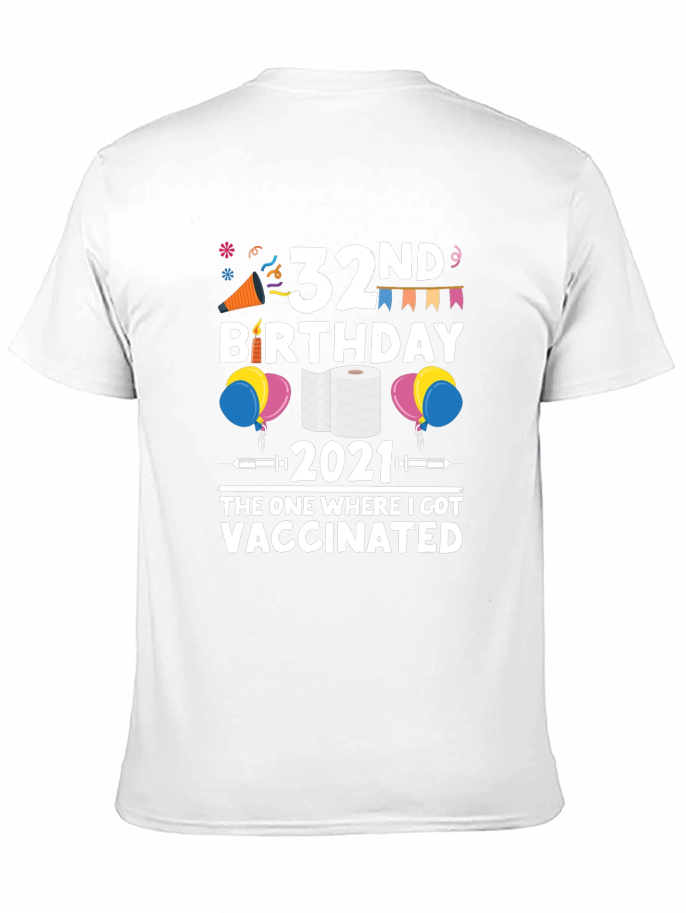 Black 32nd Birthday 2021 Vaccinated T-Shirt view 11