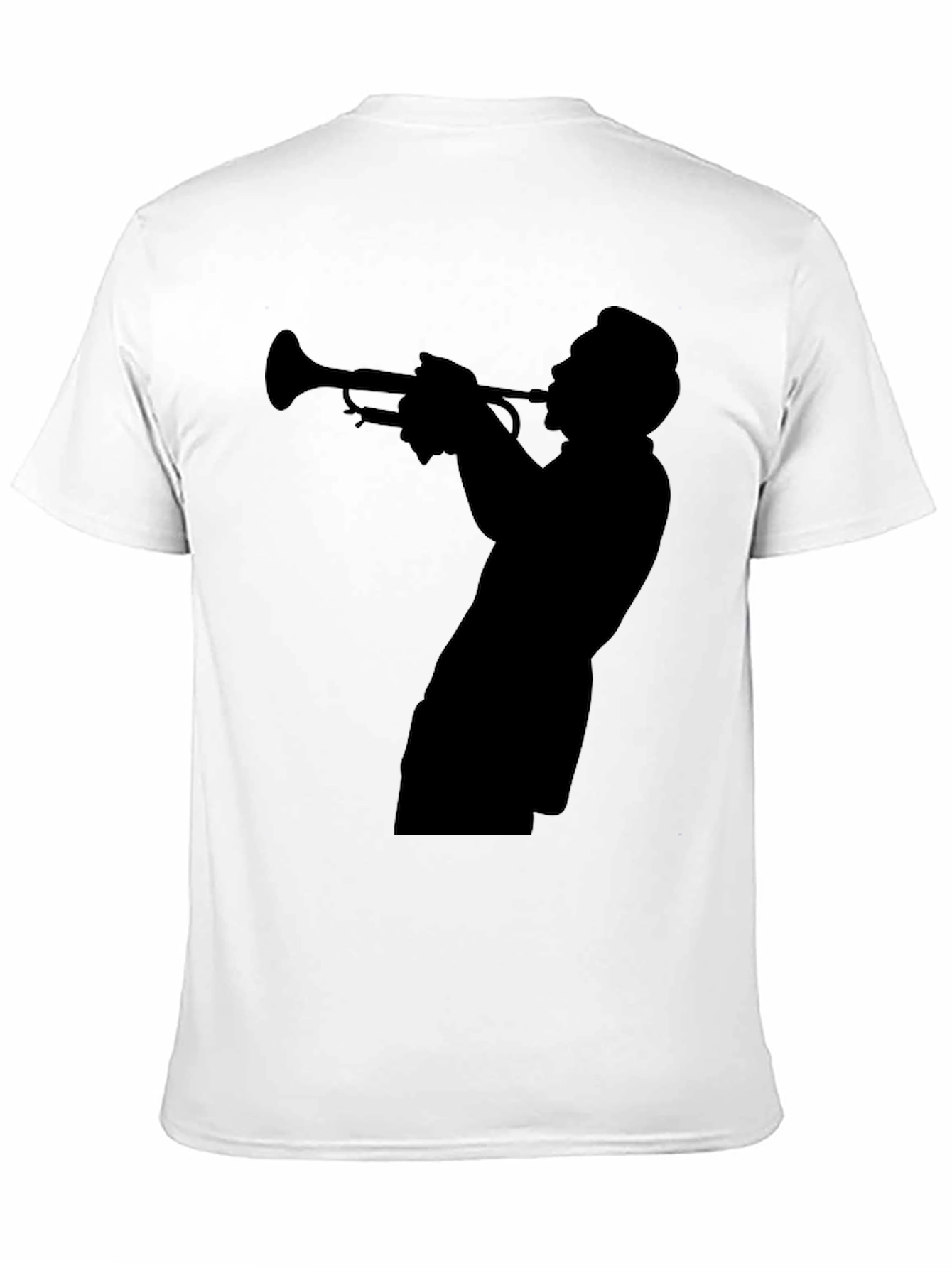 Black Jazz Trumpet Silhouette T-Shirt view 11