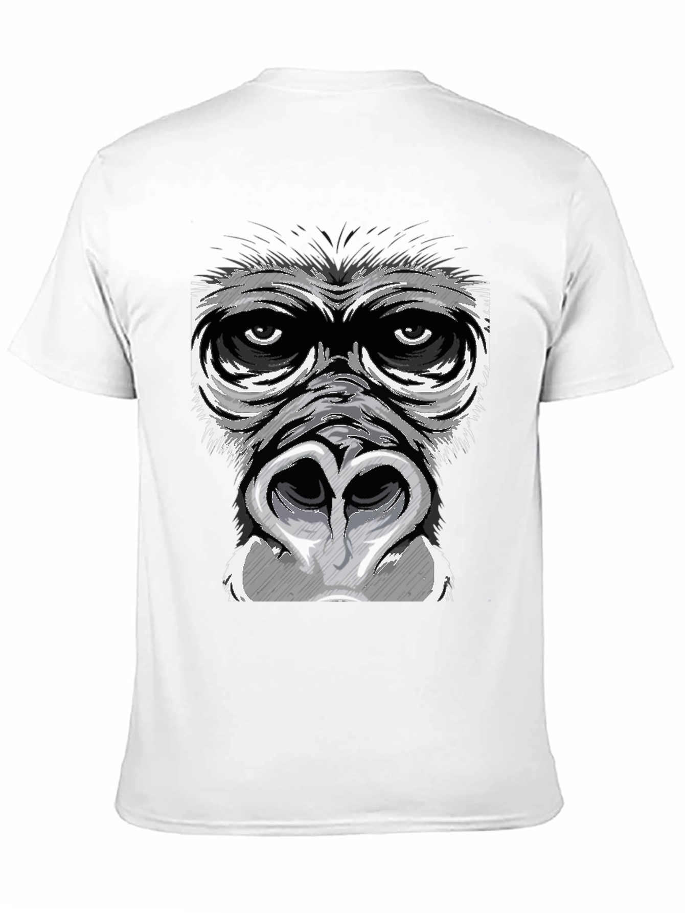Black Gorilla Face Graphic Print Black T-Shirt view 11