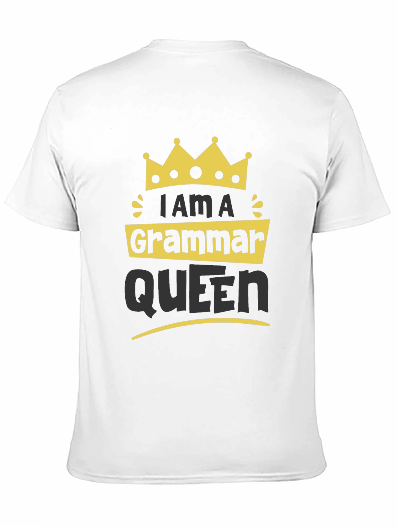Black Grammar Queen T-Shirt - Funny Novelty Tee view 11