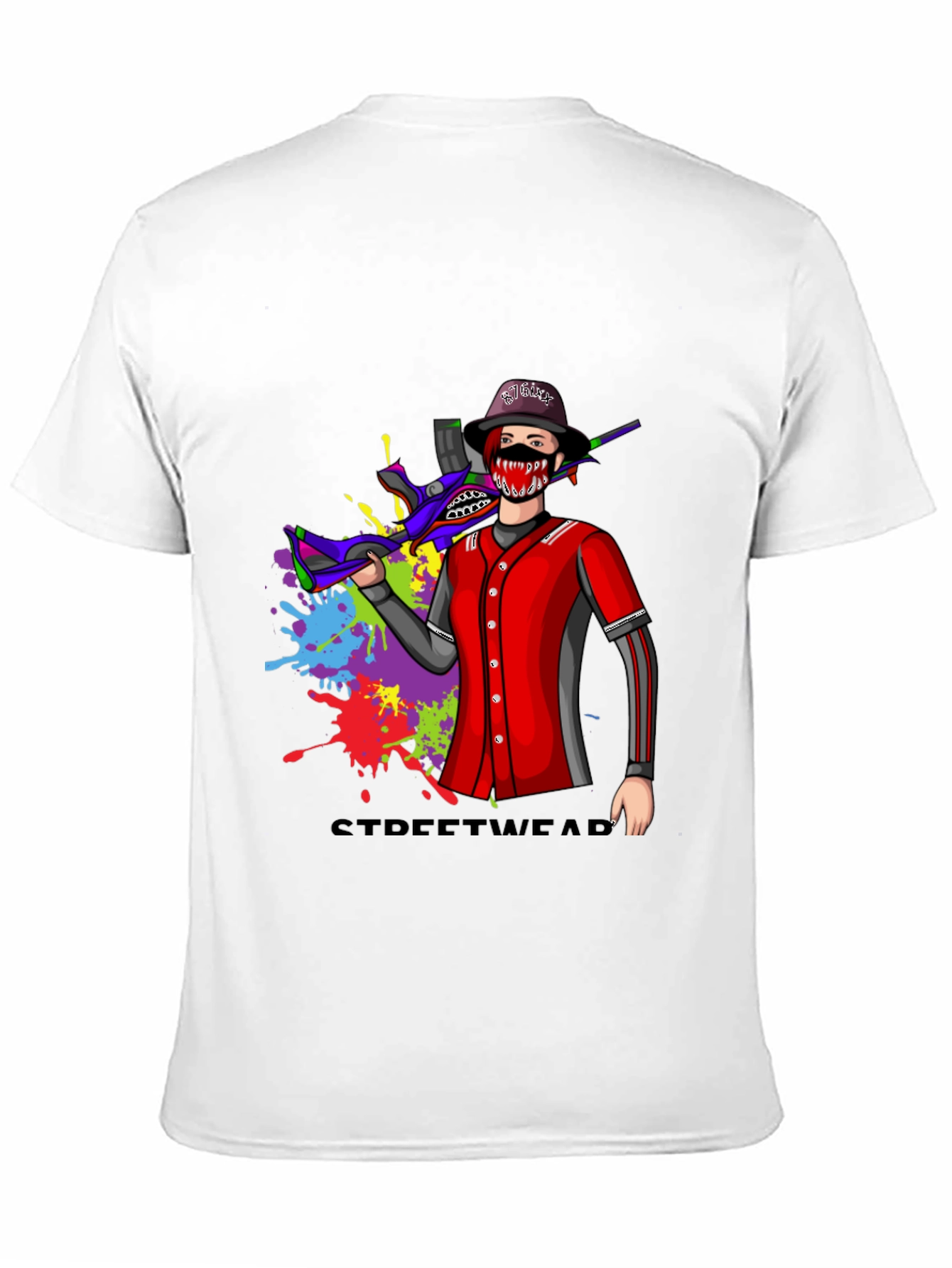 Black Streetwear Style Graphic T-Shirt - Bold Design view 11