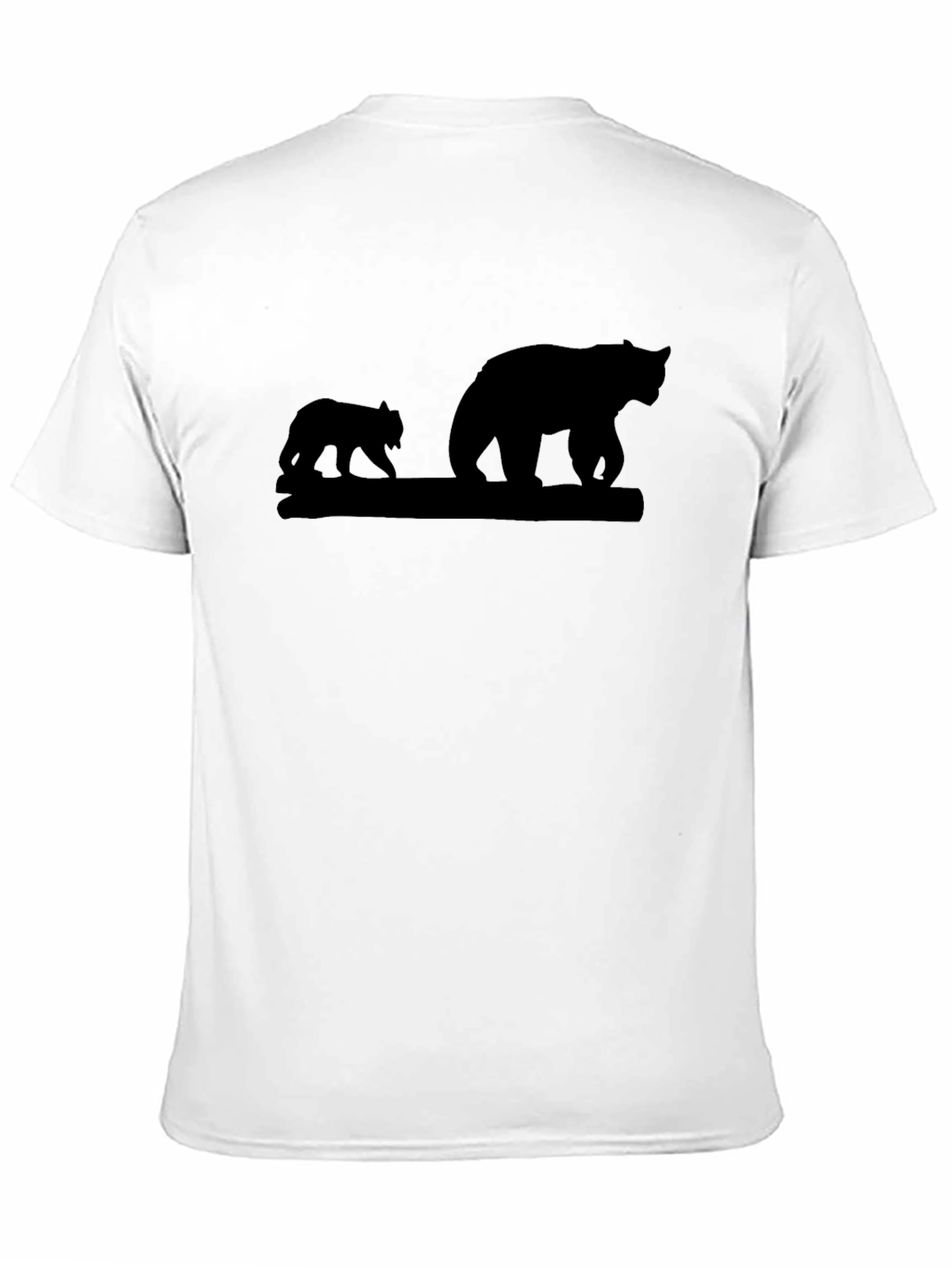 Black Black Bear Family Silhouette T-Shirt view 11