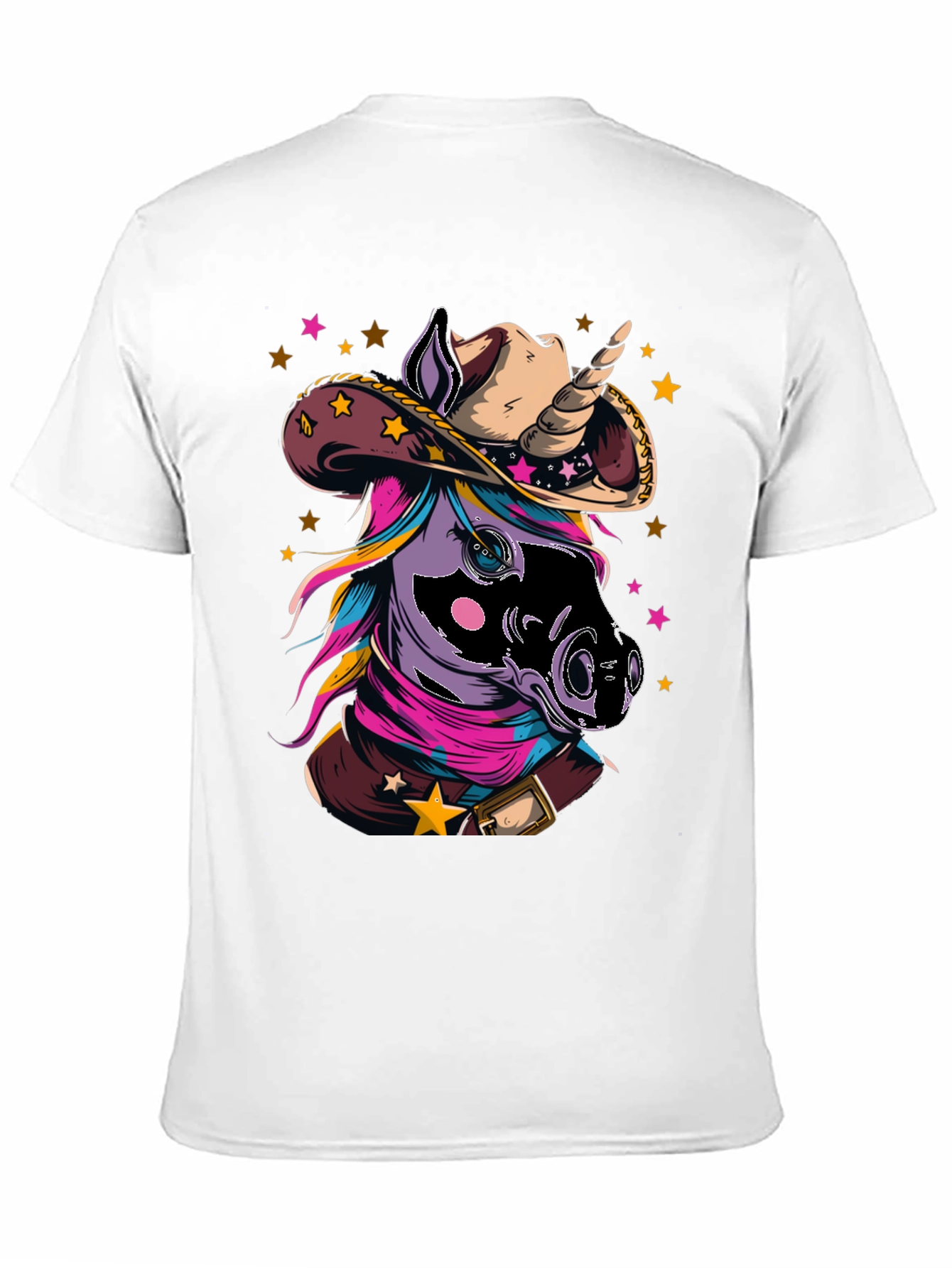 Black Cowboy Unicorn T-Shirt - Western Style Tee view 11