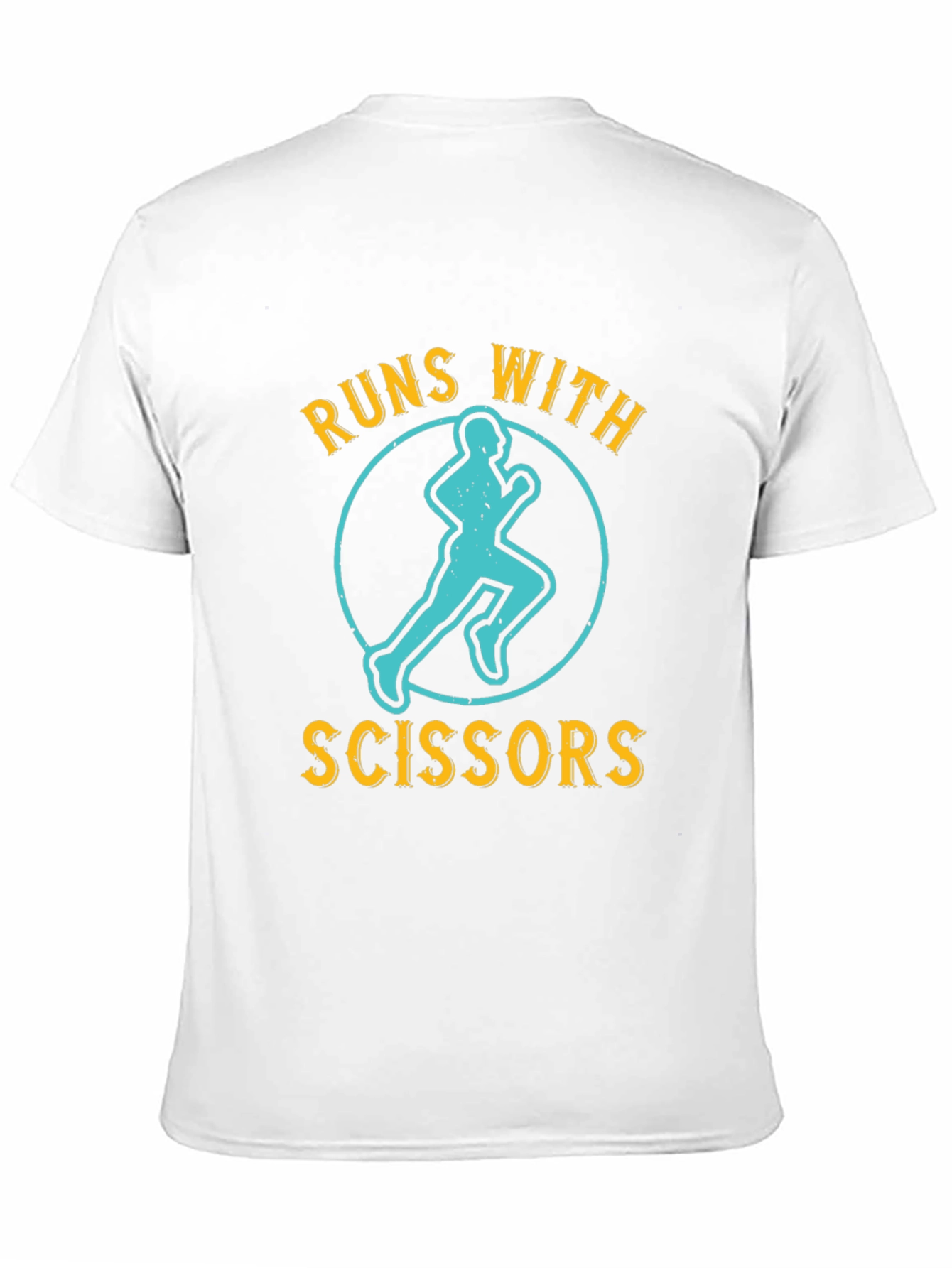 Black Runs With Scissors Graphic Tee - Funny Running T-Shirt view 11