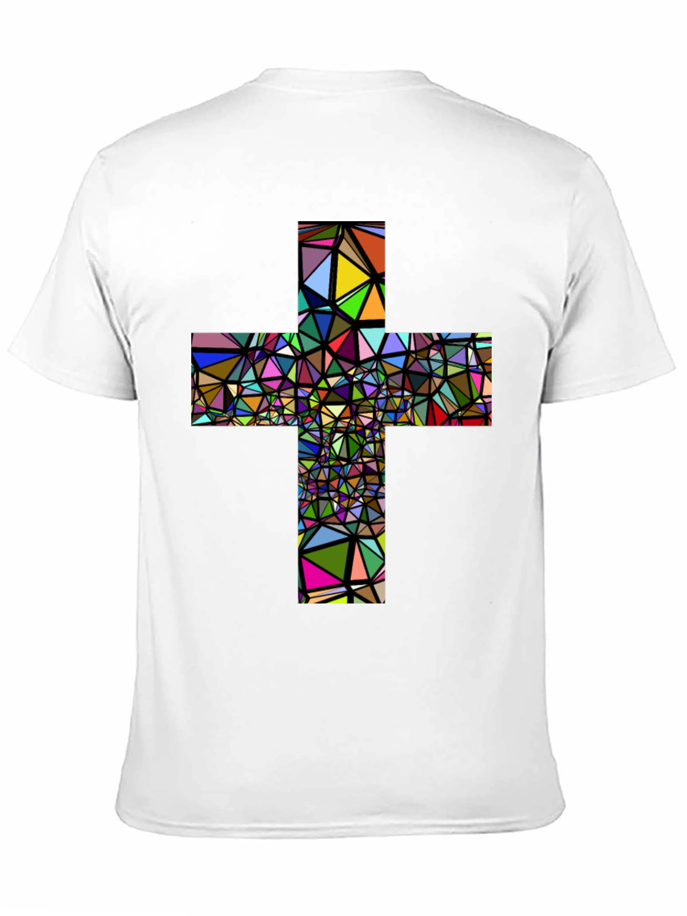 Black Geometric Cross Graphic T-Shirt - Black view 11