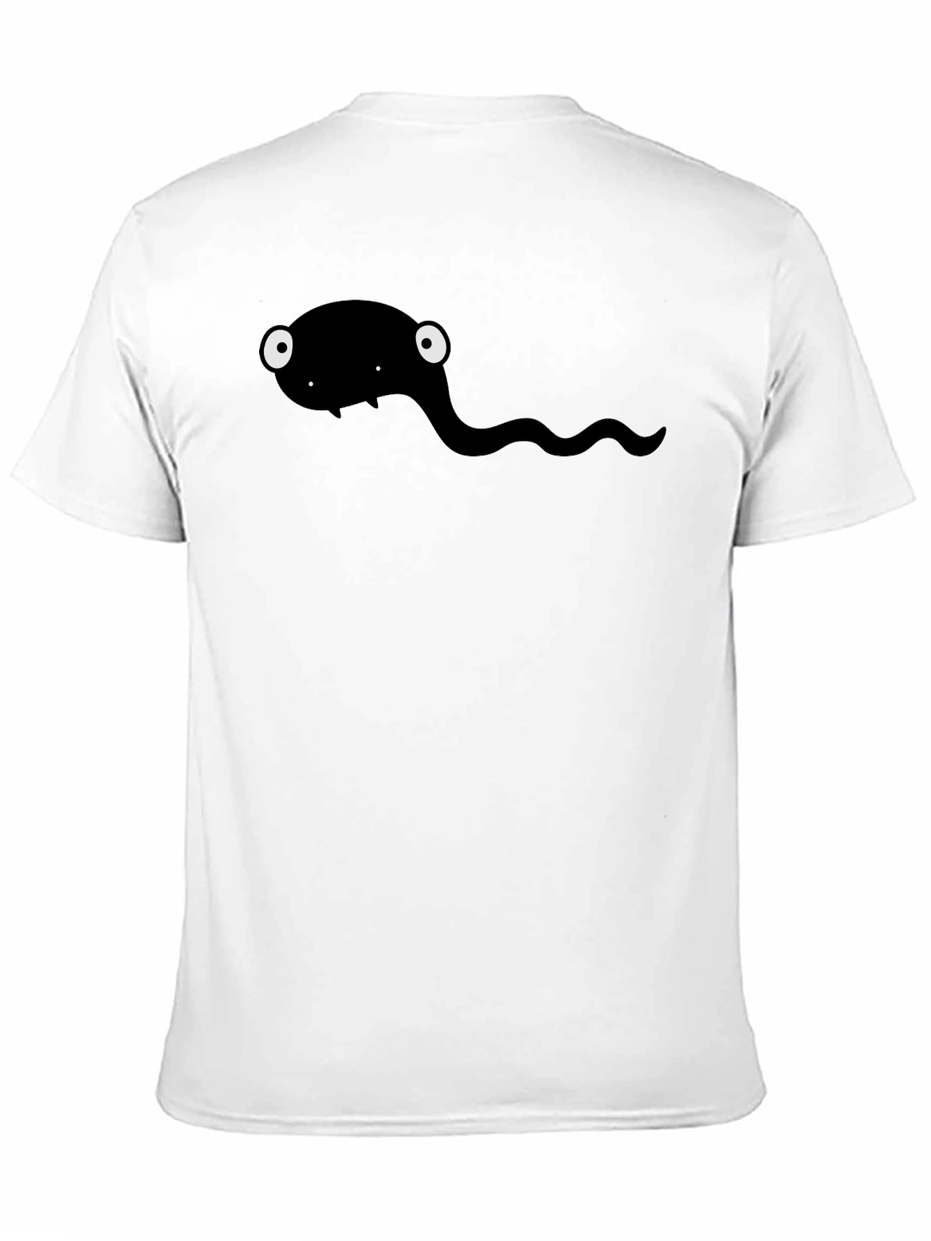 Black Cartoon Tadpole Graphic T-Shirt - Black view 11