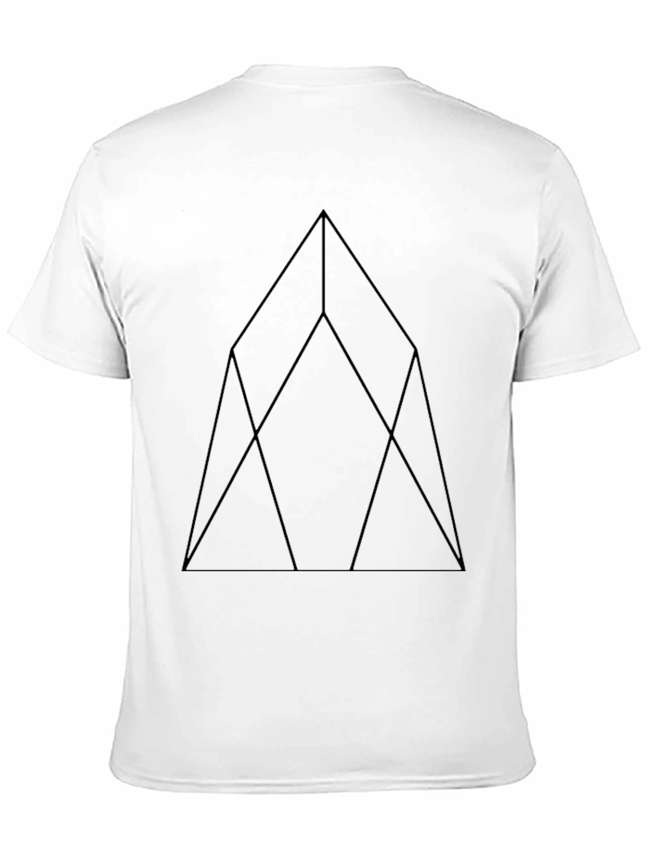 Black Geometric Triangle Graphic Black T-Shirt view 11